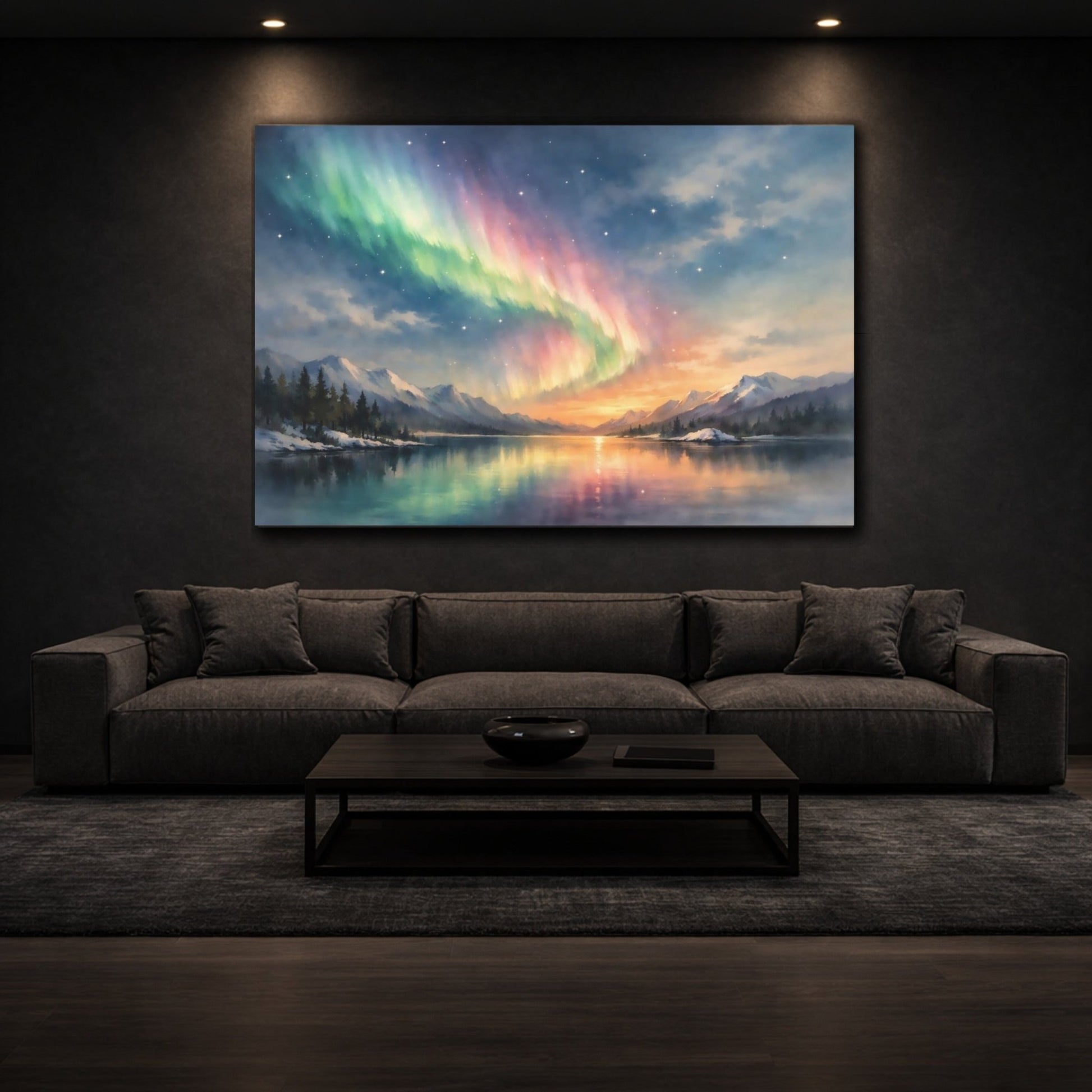 Nature Aurora Borealis Colorful - Canvas Wall Art Print - YesArtYes