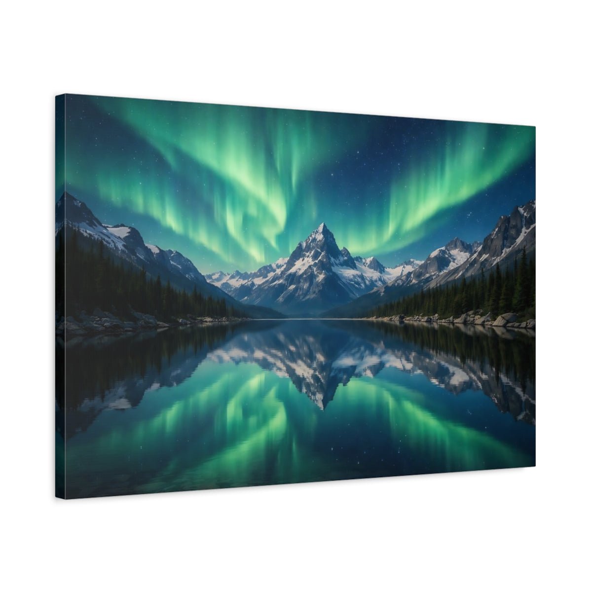 Nature Aurora Borealis Green And Blue - Canvas Wall Art Print - YesArtYes
