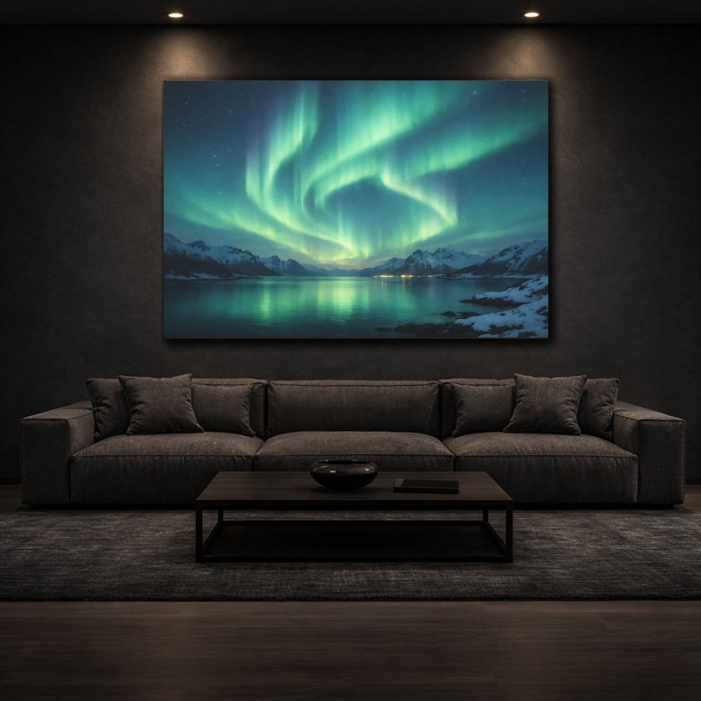 Nature Aurora Borealis Green And Blue - Canvas Wall Art Print - YesArtYes