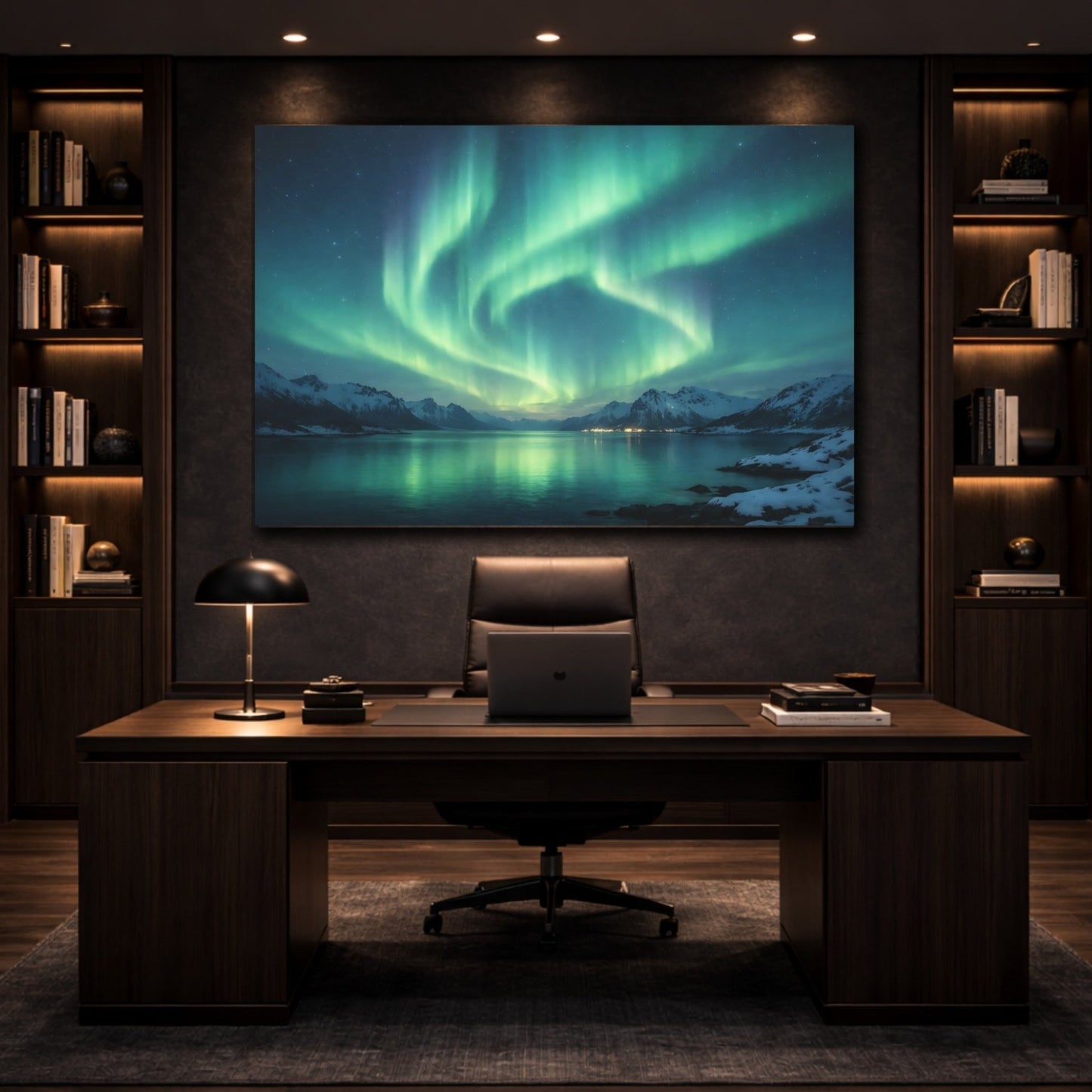 Nature Aurora Borealis Green And Blue - Canvas Wall Art Print - YesArtYes
