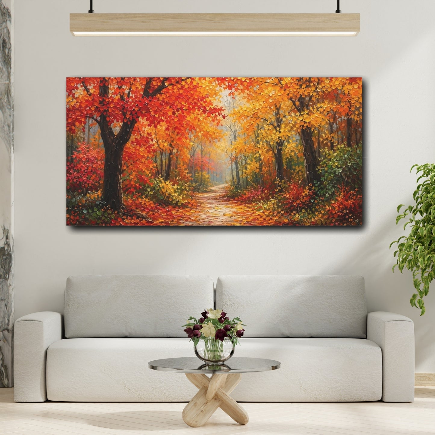 Mockup 3. Nature Autumn Forest Autumn Landscape shown as stretched canvas wall art
