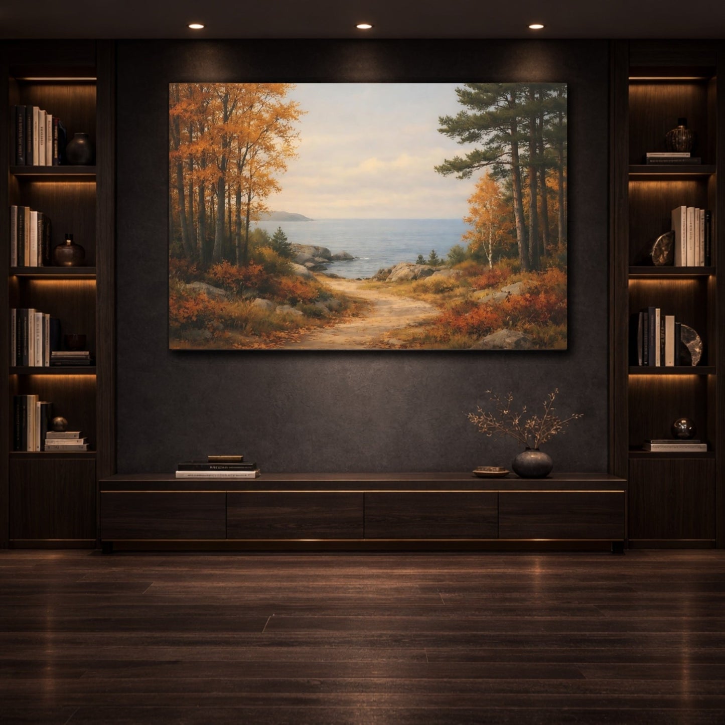 Nature Autumn Forest Coastal - Canvas Wall Art Print - YesArtYes