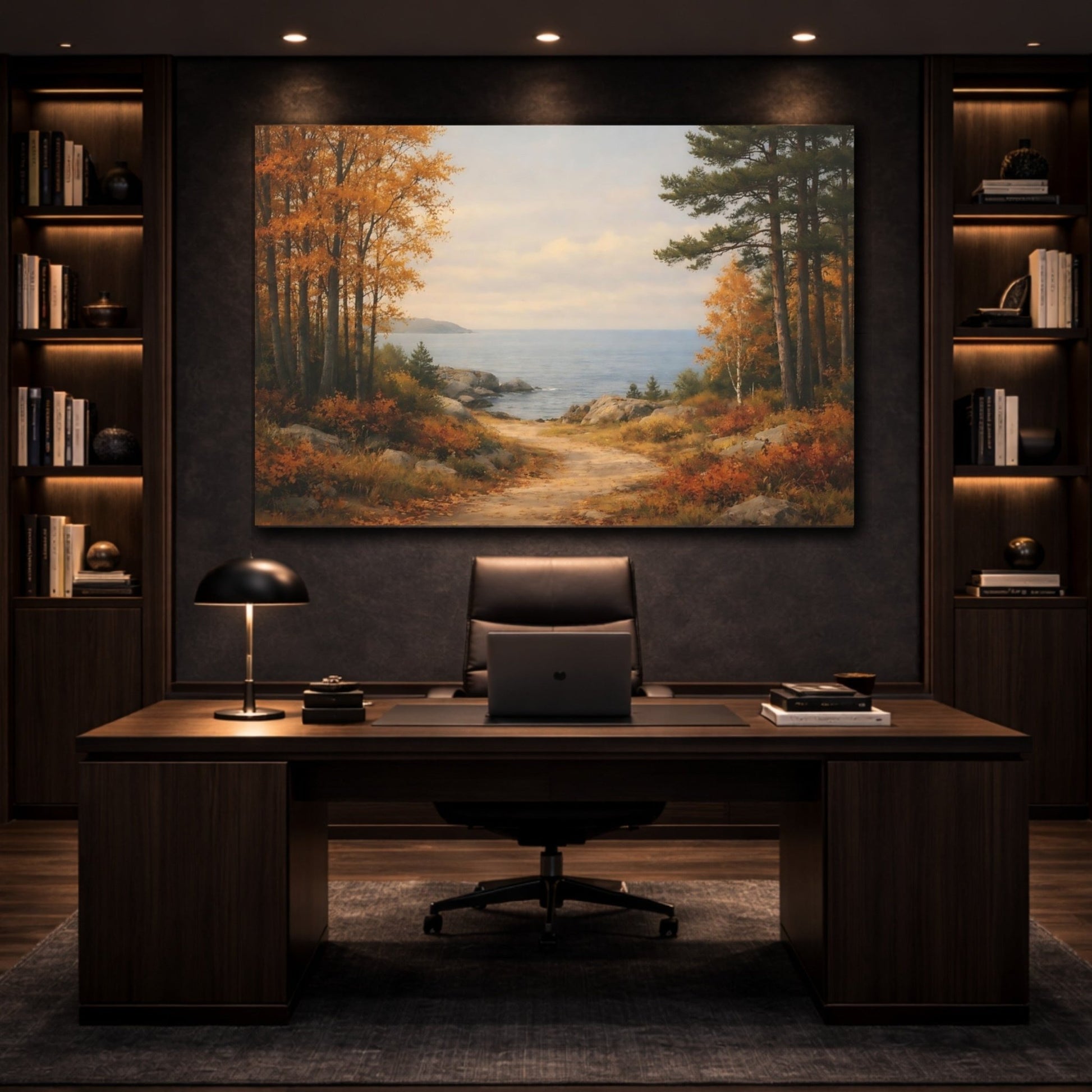 Nature Autumn Forest Coastal - Canvas Wall Art Print - YesArtYes