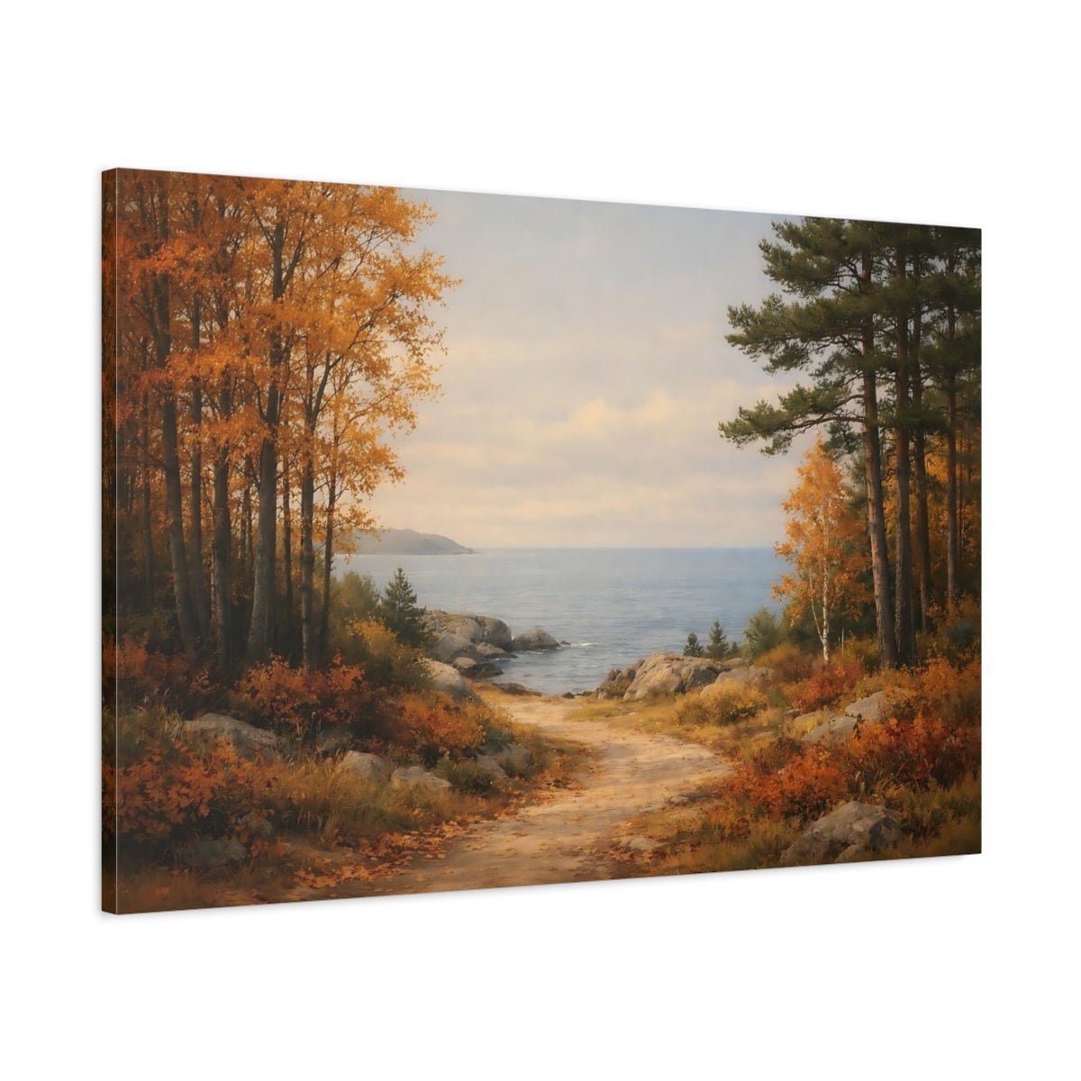 Nature Autumn Forest Coastal - Canvas Wall Art Print - YesArtYes