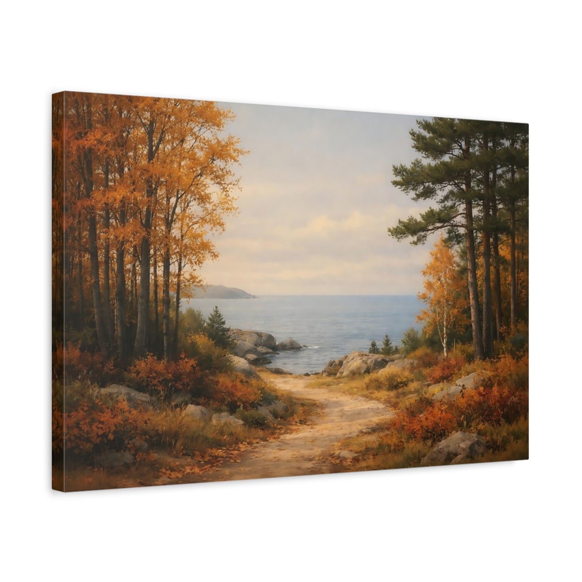 Nature Autumn Forest Coastal - Canvas Wall Art Print - YesArtYes