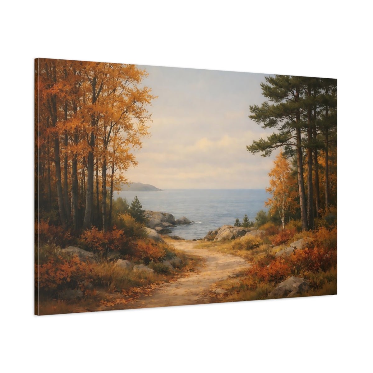 Nature Autumn Forest Coastal - Canvas Wall Art Print - YesArtYes