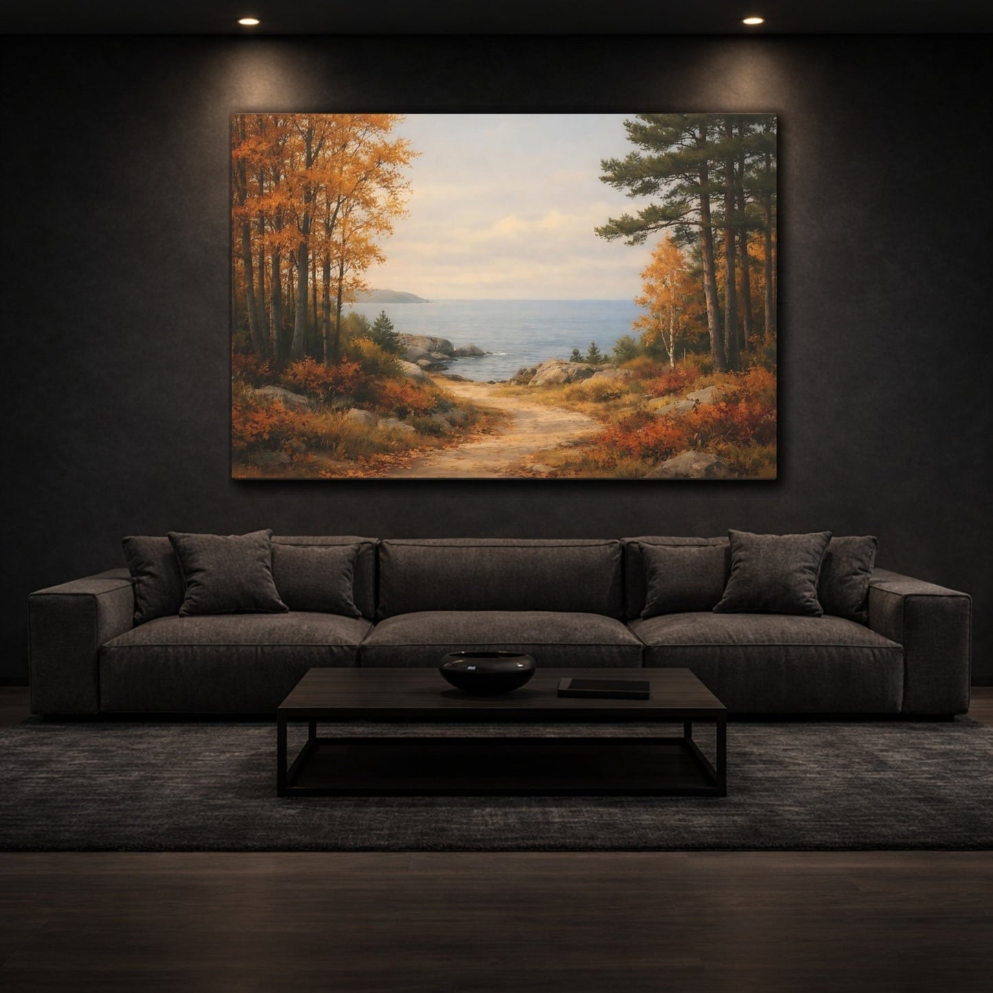 Nature Autumn Forest Coastal - Canvas Wall Art Print - YesArtYes