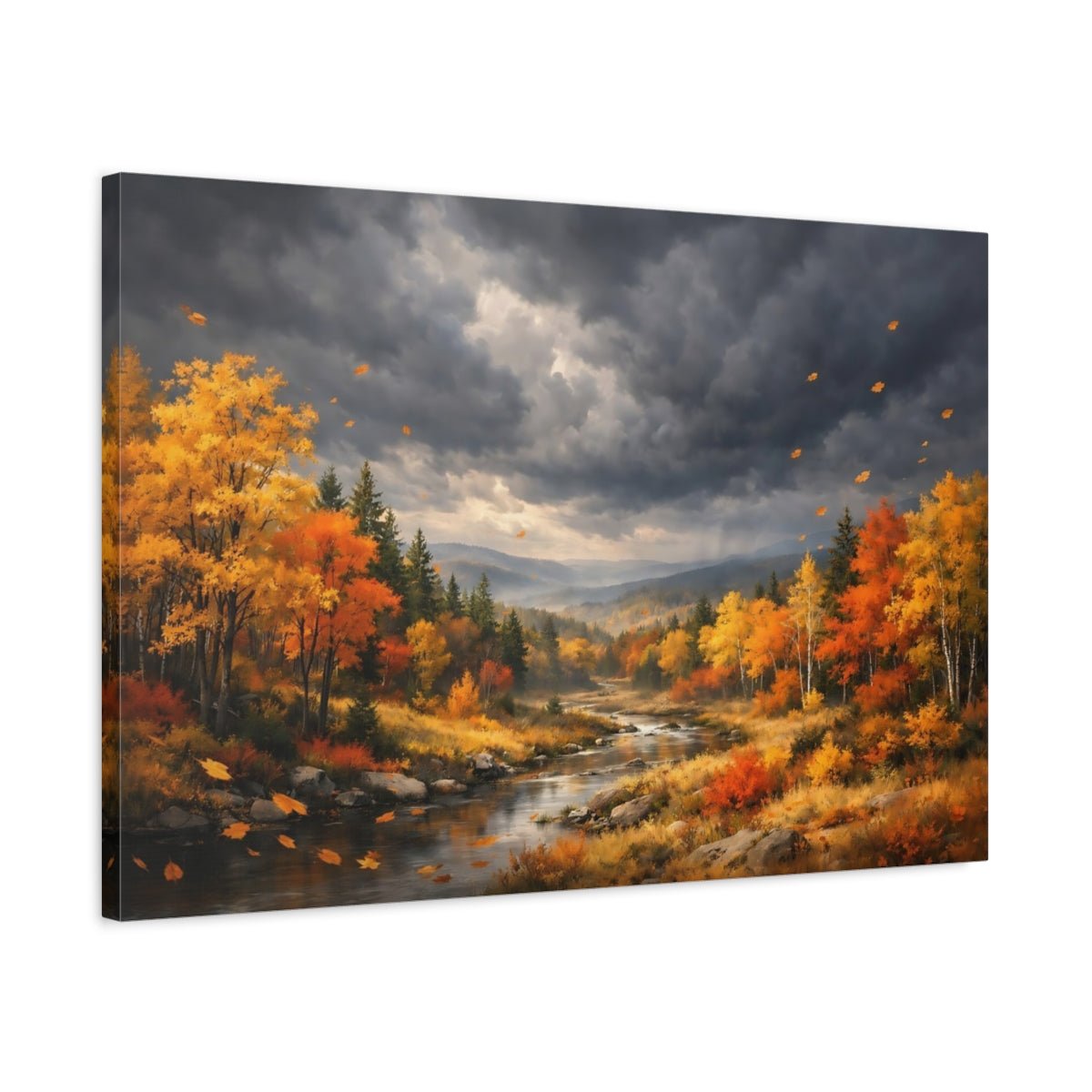 Nature Autumn Forest Colors Landscape - Canvas Wall Art Print - YesArtYes