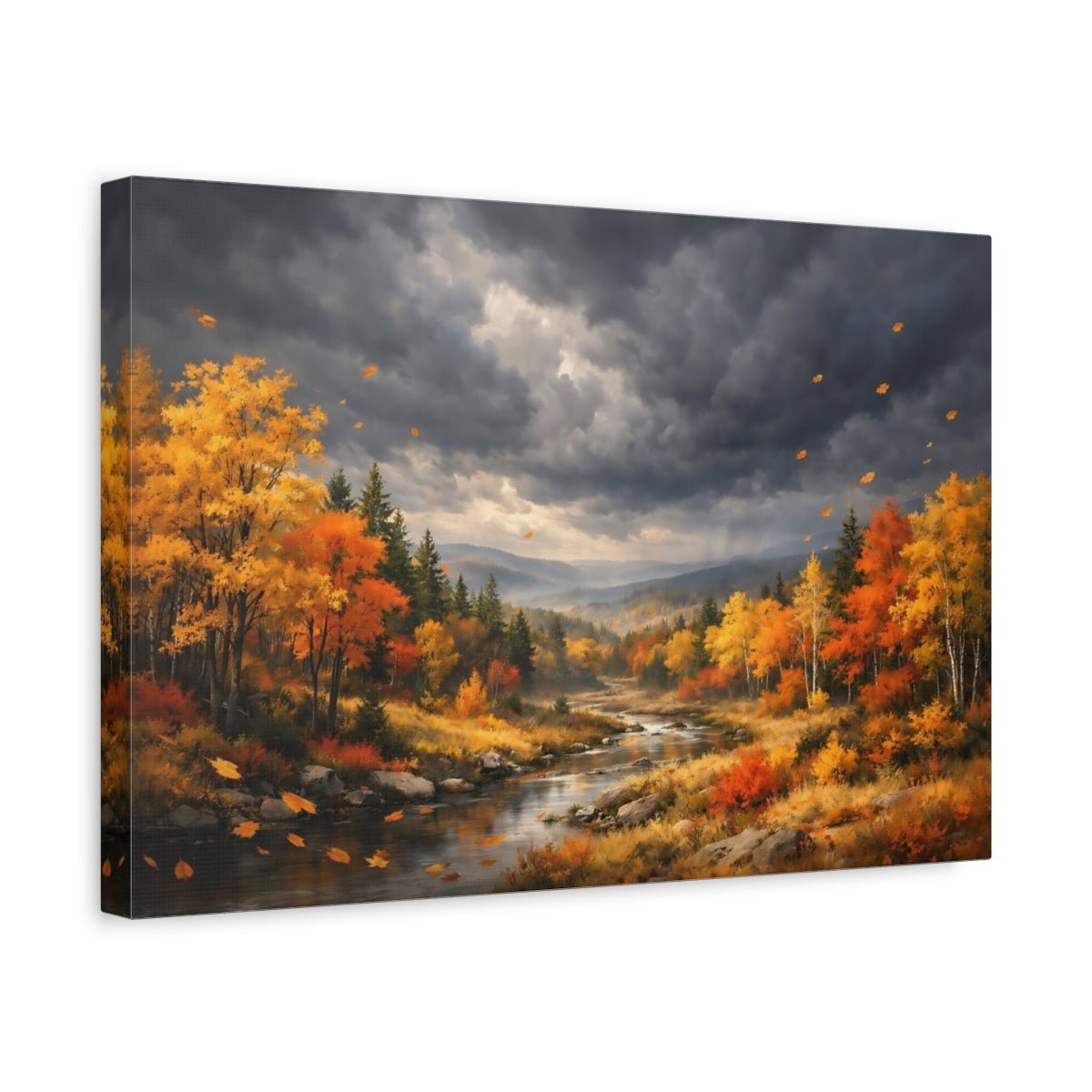 Nature Autumn Forest Colors Landscape - Canvas Wall Art Print - YesArtYes