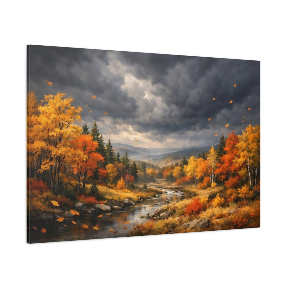 Nature Autumn Forest Colors Landscape - Canvas Wall Art Print - YesArtYes