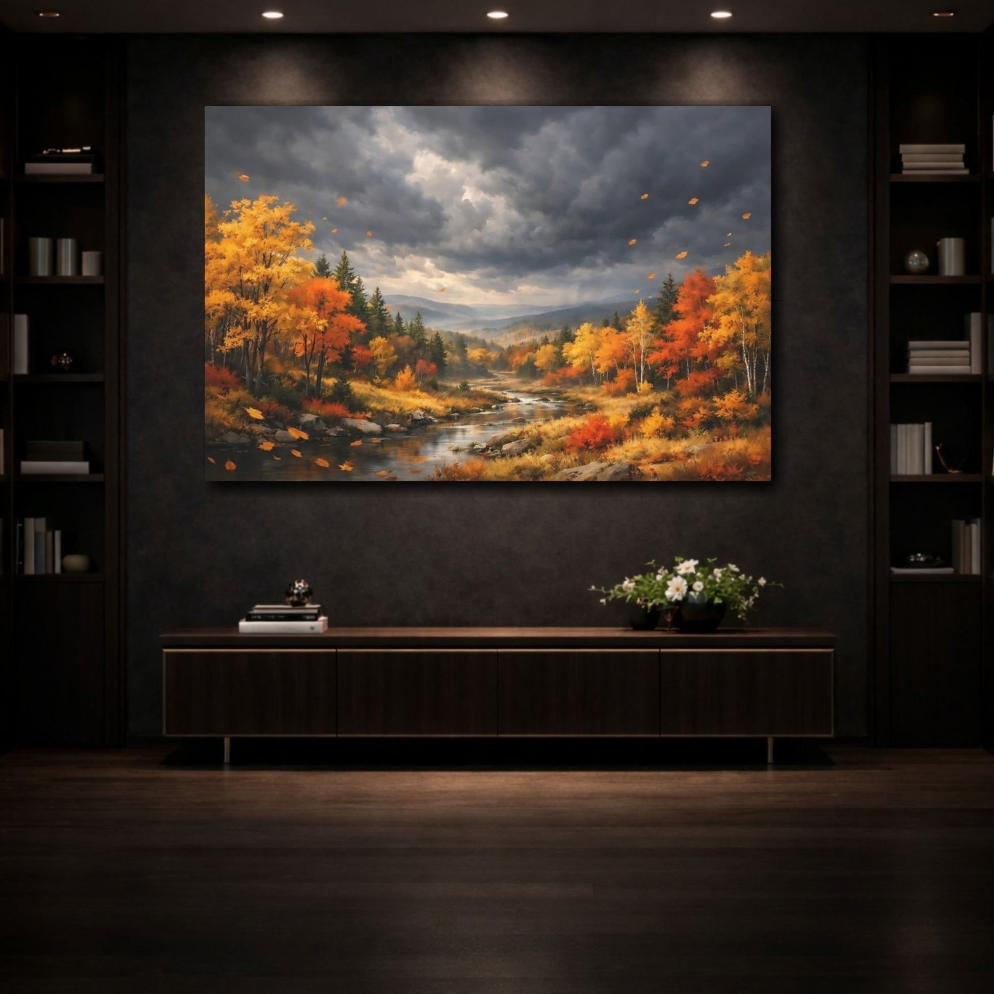 Nature Autumn Forest Colors Landscape - Canvas Wall Art Print - YesArtYes