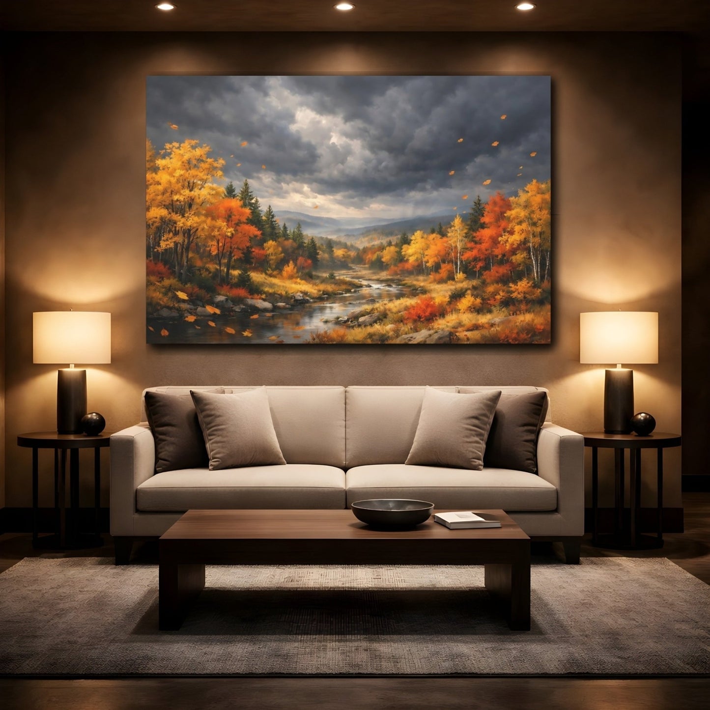 Nature Autumn Forest Colors Landscape - Canvas Wall Art Print - YesArtYes