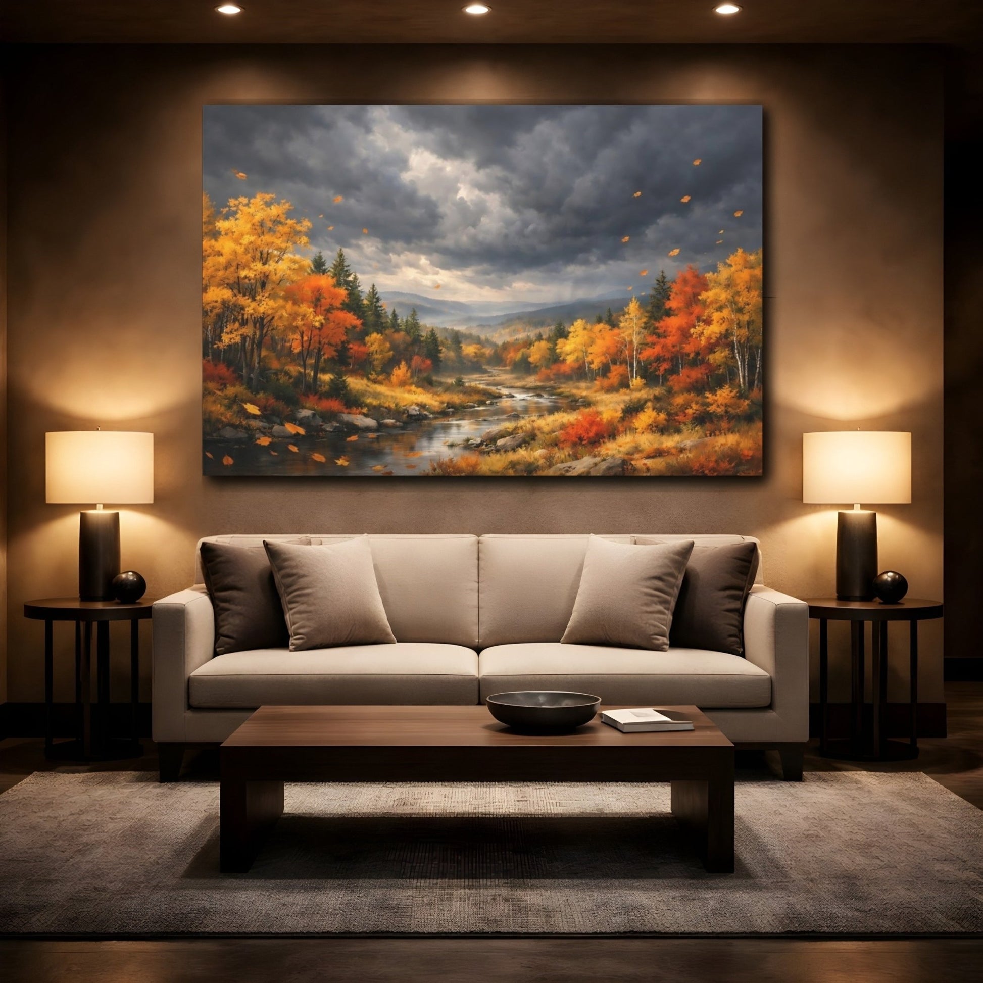 Nature Autumn Forest Colors Landscape - Canvas Wall Art Print - YesArtYes
