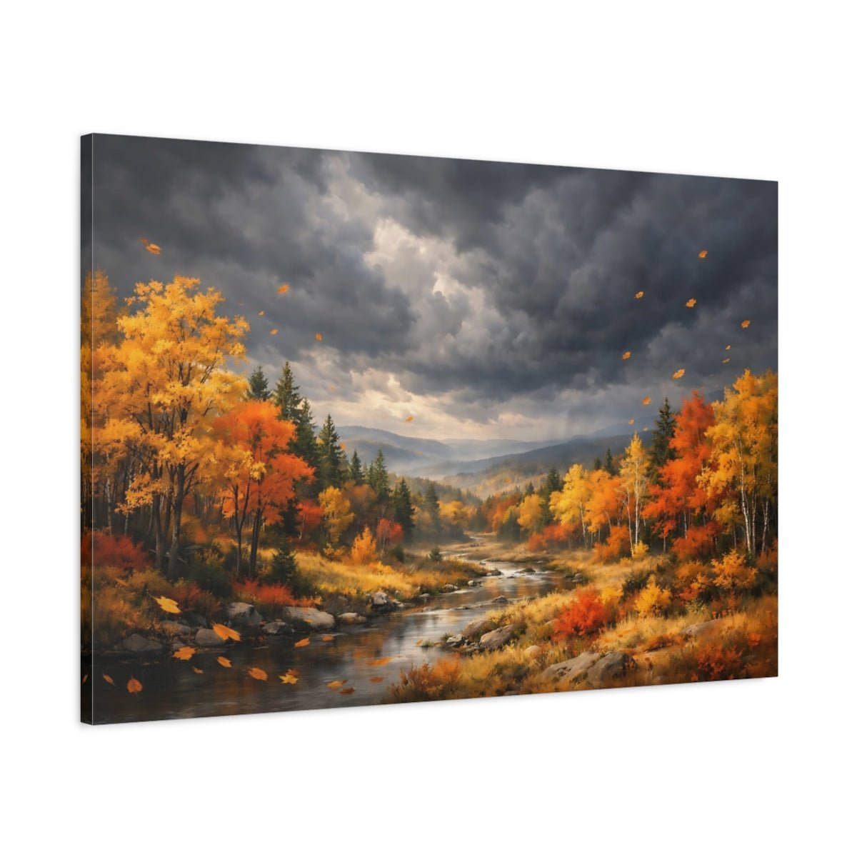 Nature Autumn Forest Colors Landscape - Canvas Wall Art Print - YesArtYes