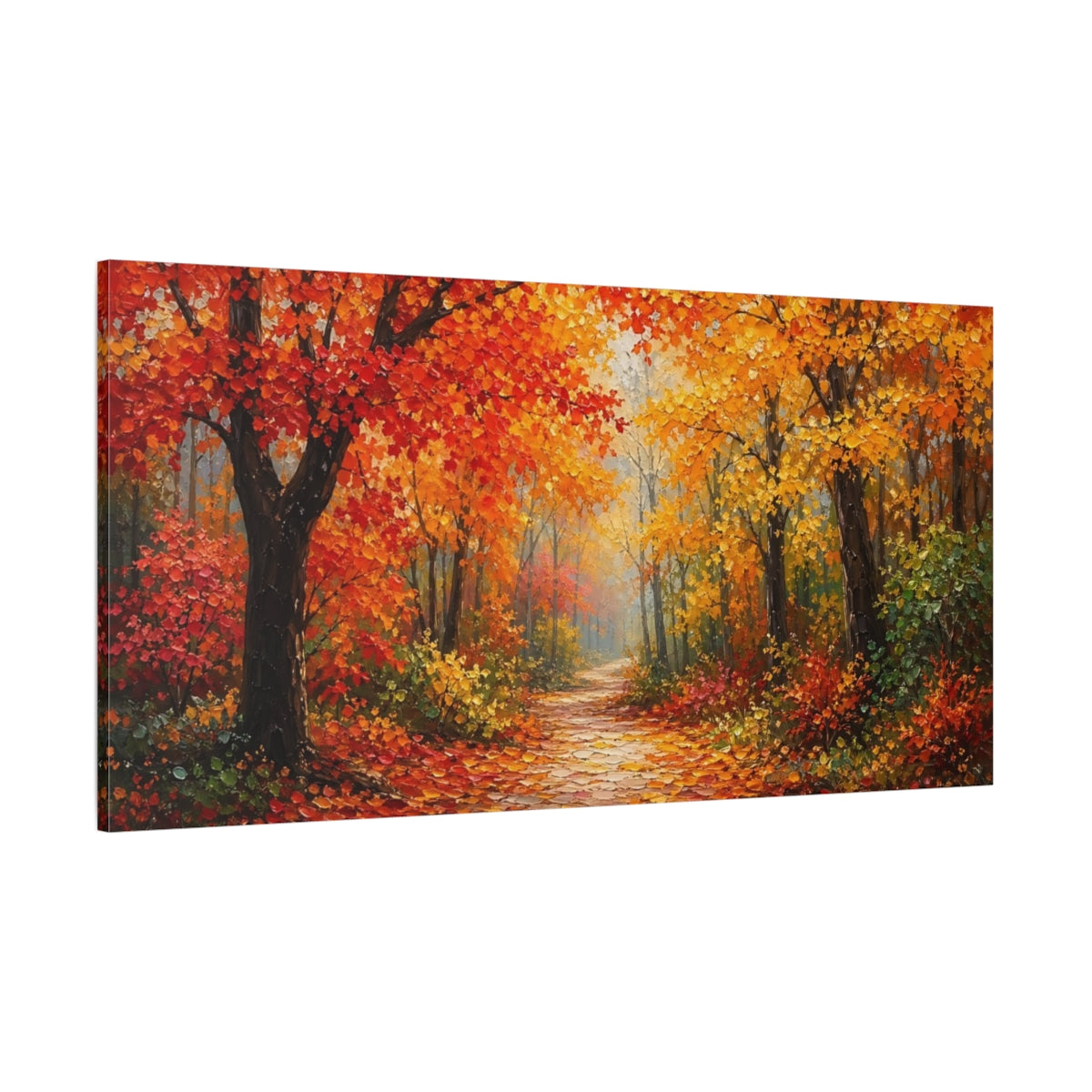 Side Mockup 2. Nature Autumn Forest Autumn Landscape shown as stretched canvas wall art