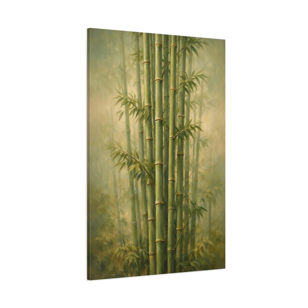 Main Mockup. Nature Bamboo Forest Green Bamboo shown as stretched canvas wall art