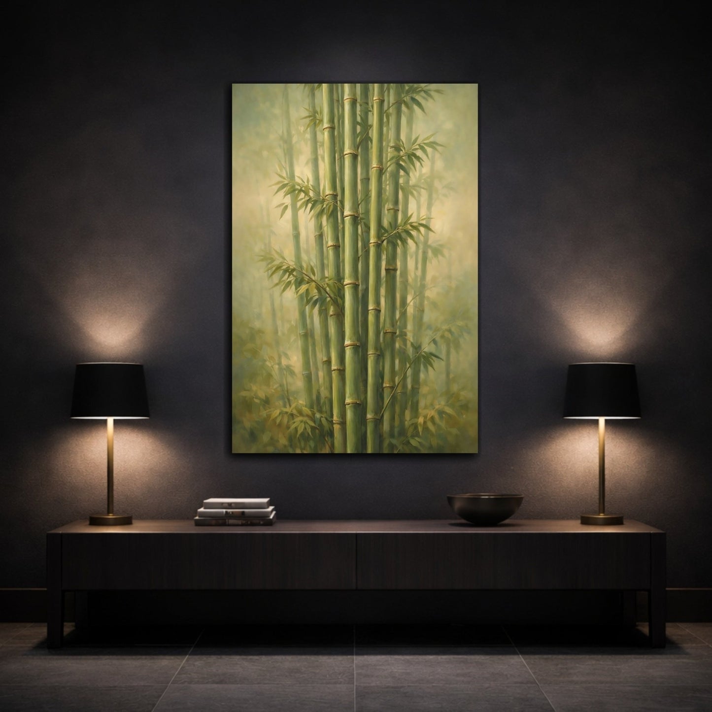 Nature Bamboo Forest Green - Canvas Wall Art Print - YesArtYes