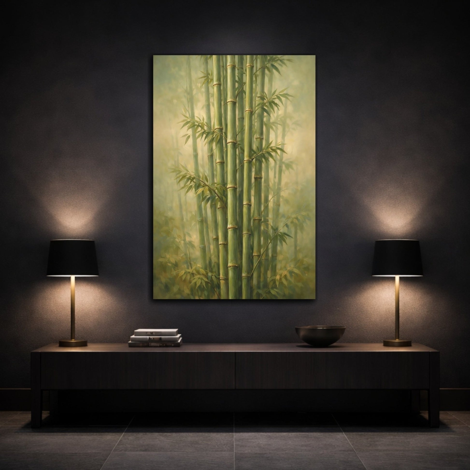 Nature Bamboo Forest Green - Canvas Wall Art Print - YesArtYes