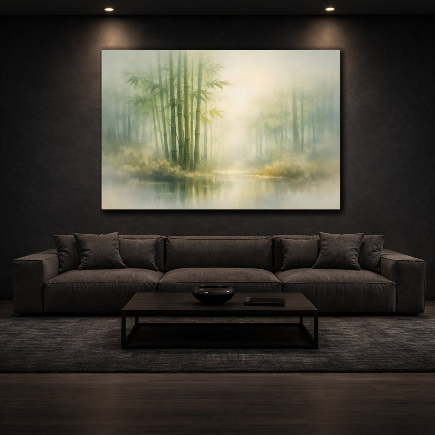 Nature Bamboo Forest Misty Green - Canvas Wall Art Print - YesArtYes