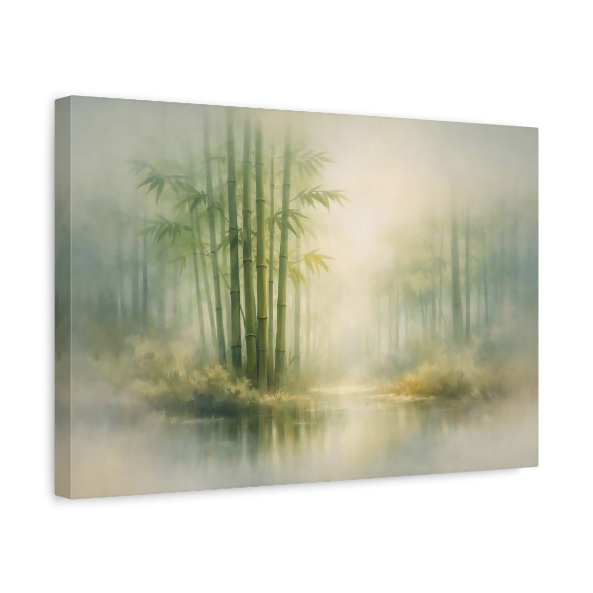 Nature Bamboo Forest Misty Green - Canvas Wall Art Print - YesArtYes