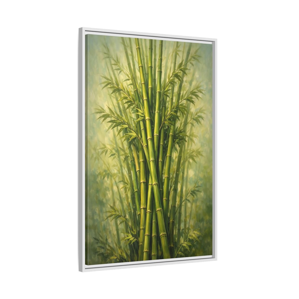 Nature Bamboo Green - Framed Canvas Wall Art Print - YesArtYes
