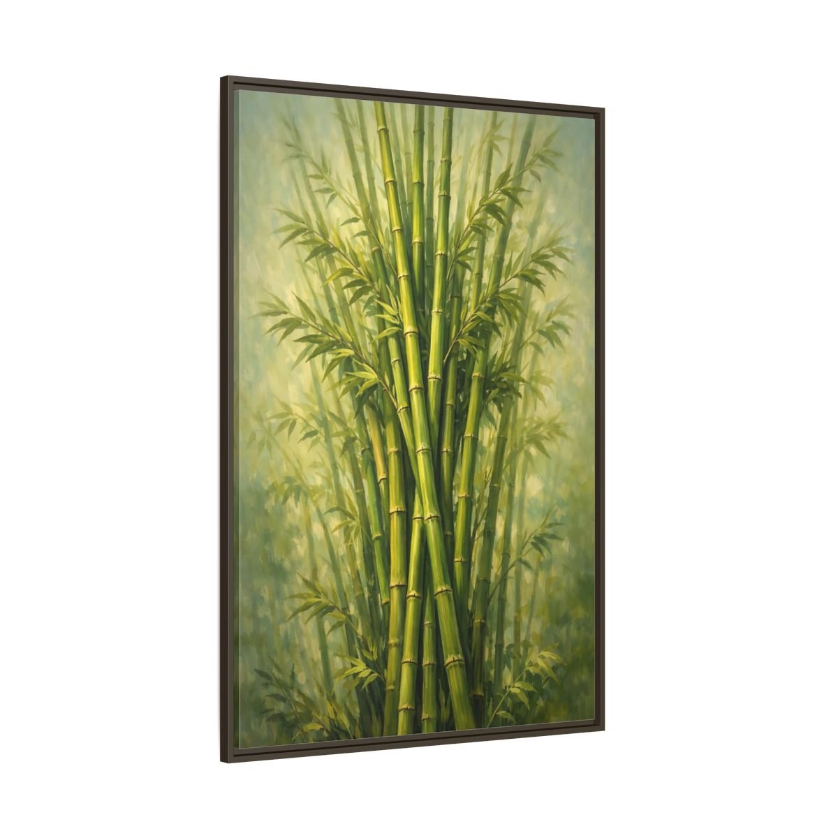 Nature Bamboo Green - Framed Canvas Wall Art Print - YesArtYes