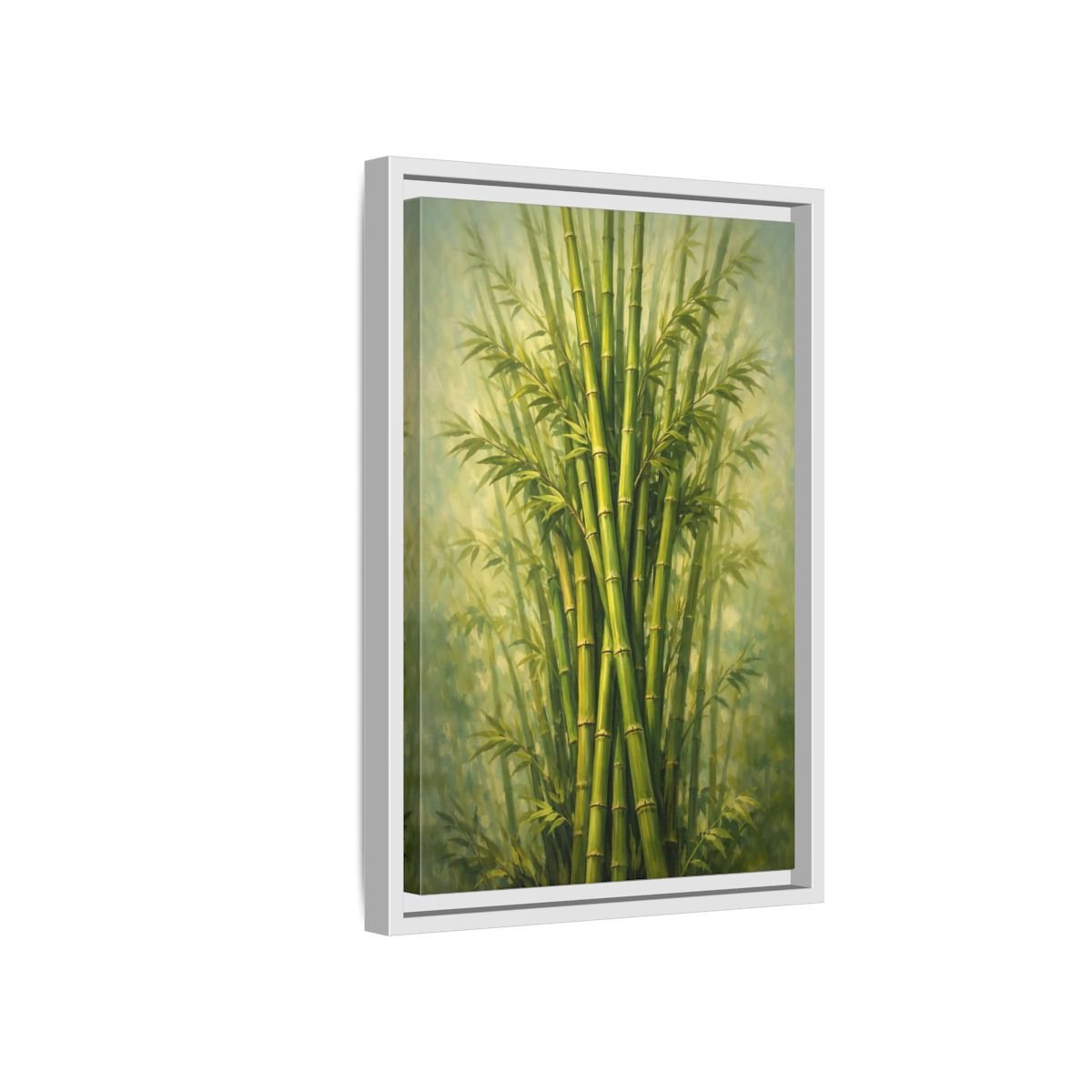 Nature Bamboo Green - Framed Canvas Wall Art Print - YesArtYes