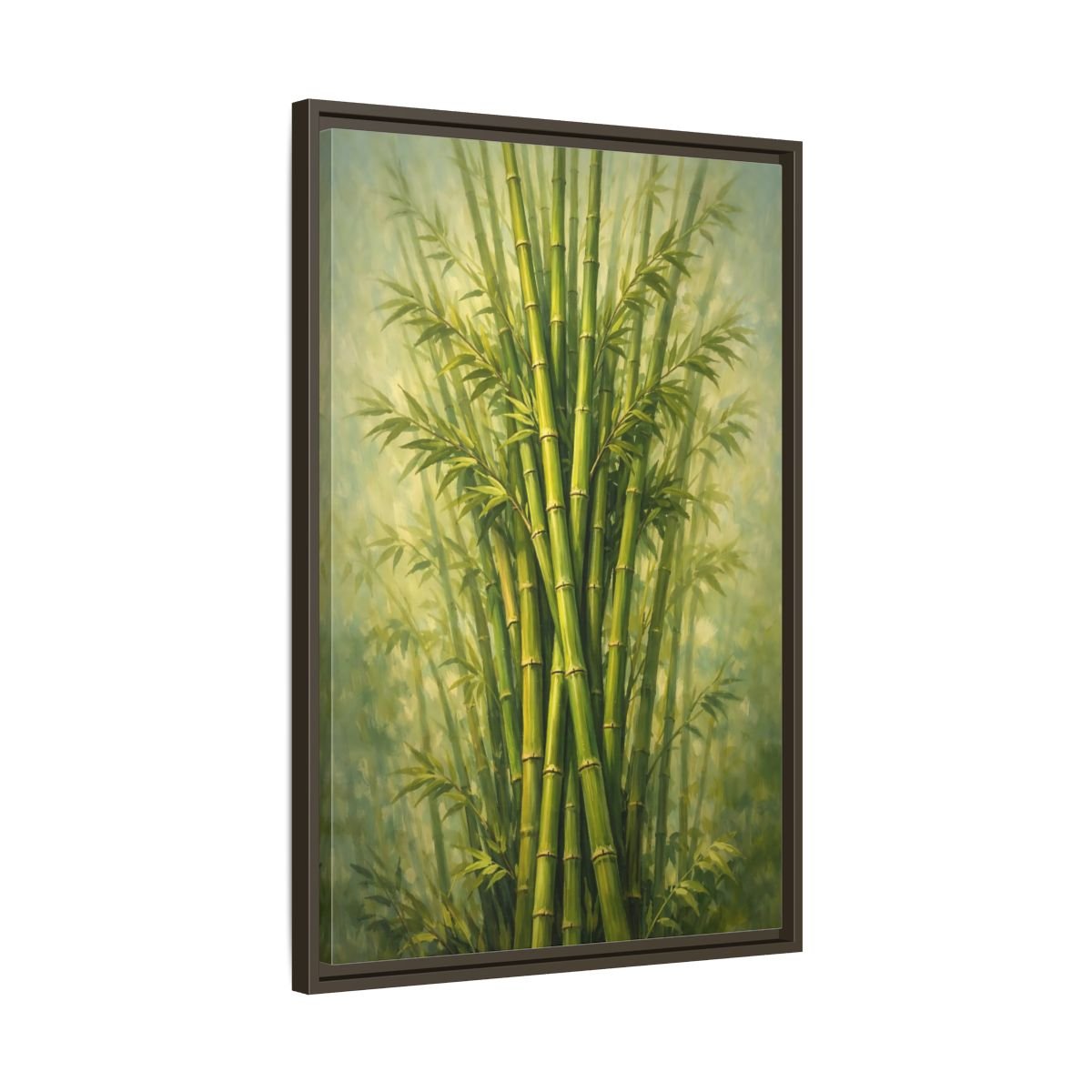 Nature Bamboo Green - Framed Canvas Wall Art Print - YesArtYes