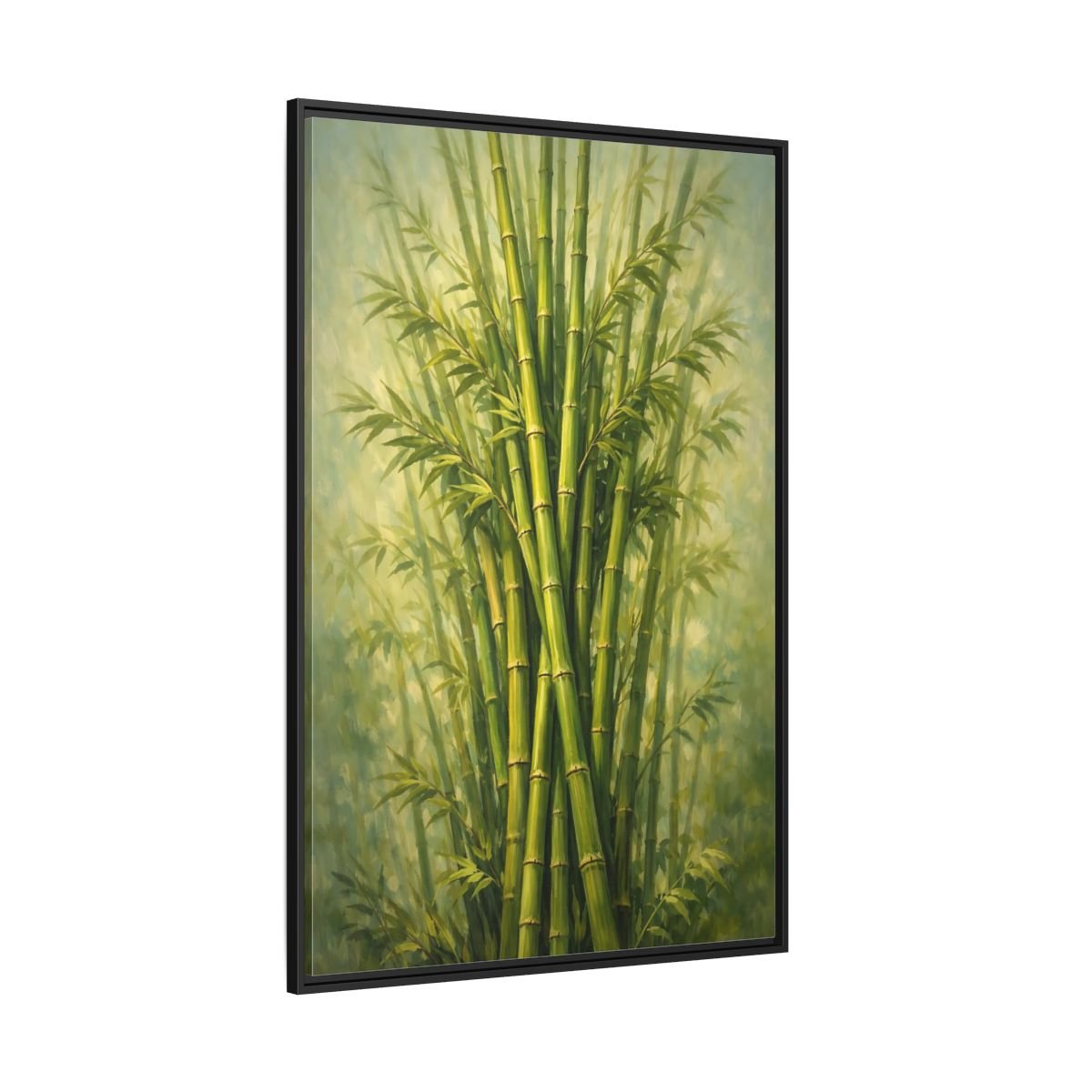 Nature Bamboo Green - Framed Canvas Wall Art Print - YesArtYes