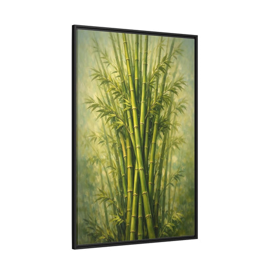 Nature Bamboo Green - Framed Canvas Wall Art Print - YesArtYes