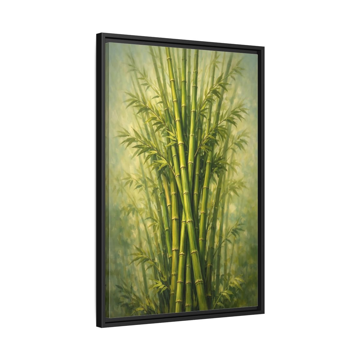 Nature Bamboo Green - Framed Canvas Wall Art Print - YesArtYes