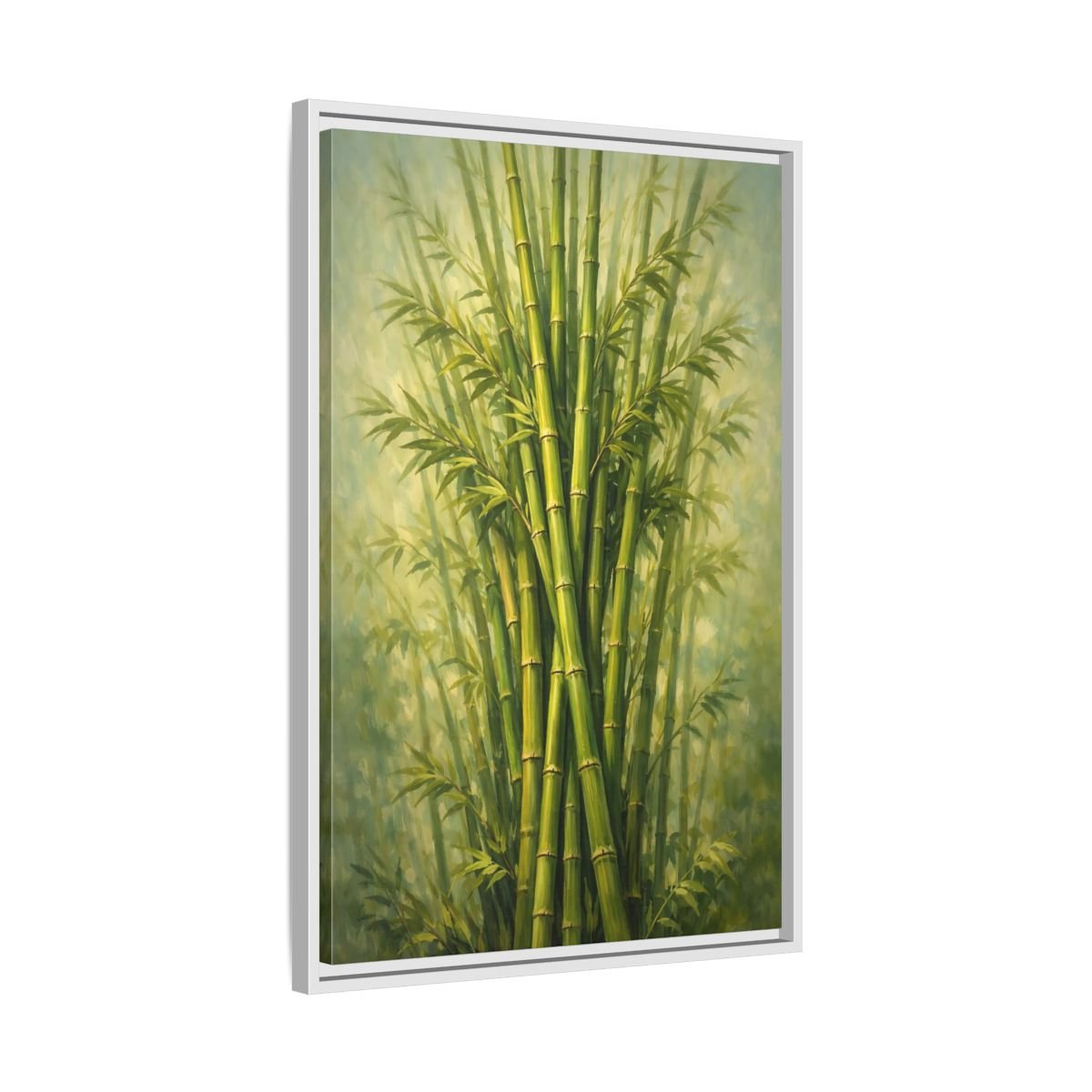 Nature Bamboo Green - Framed Canvas Wall Art Print - YesArtYes