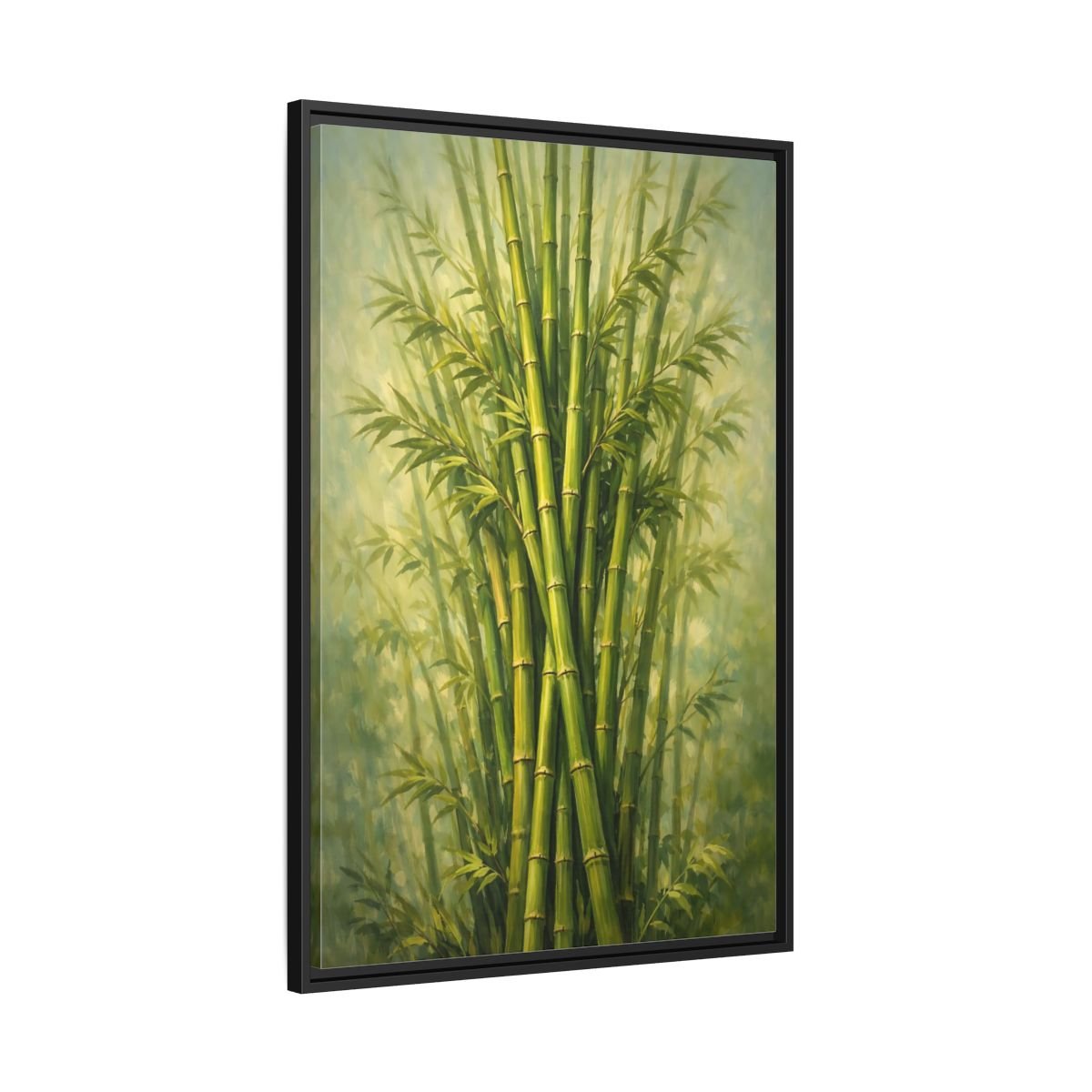 Nature Bamboo Green - Framed Canvas Wall Art Print - YesArtYes