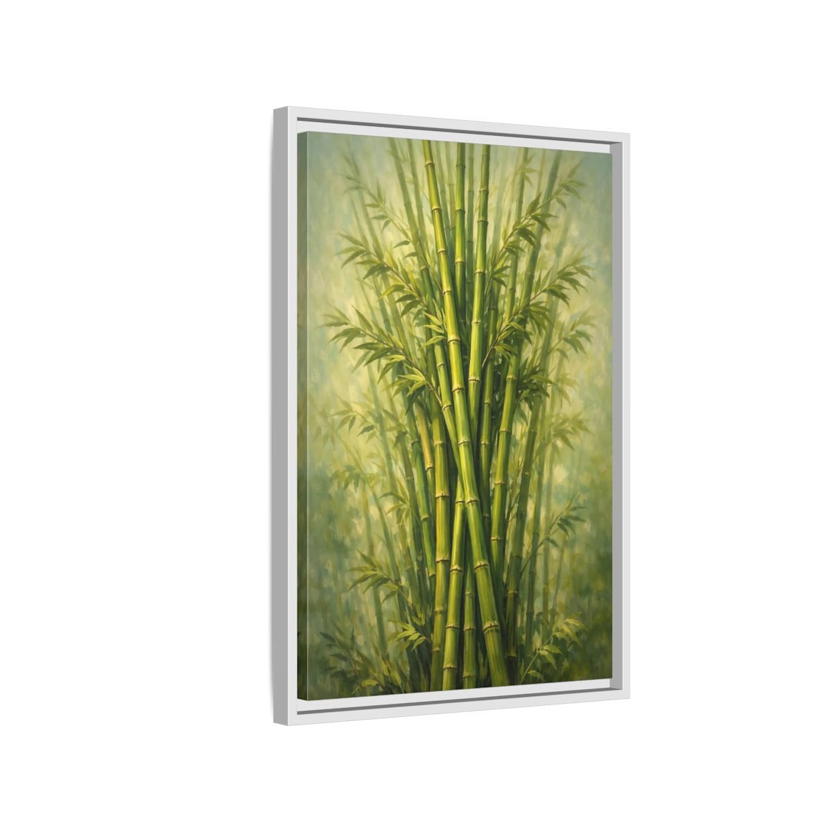 Nature Bamboo Green - Framed Canvas Wall Art Print - YesArtYes