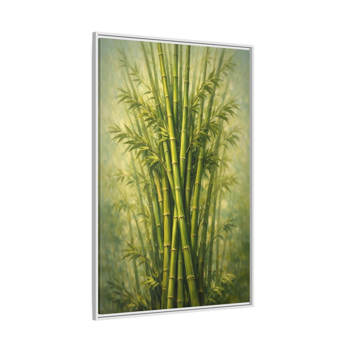 Nature Bamboo Green - Framed Canvas Wall Art Print - YesArtYes