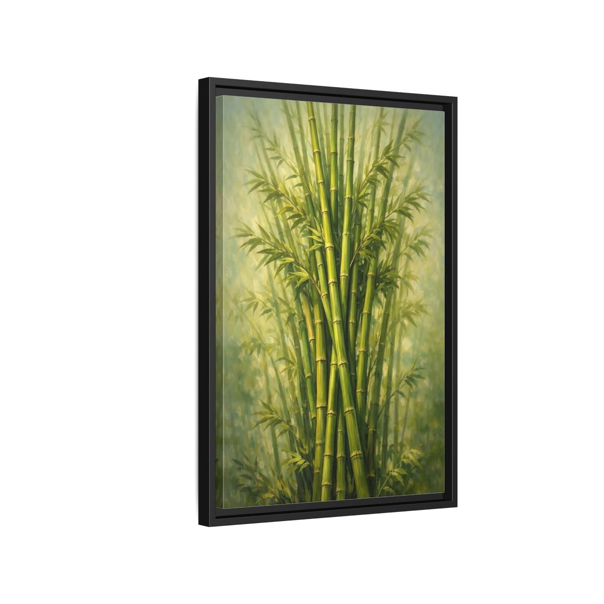 Nature Bamboo Green - Framed Canvas Wall Art Print - YesArtYes