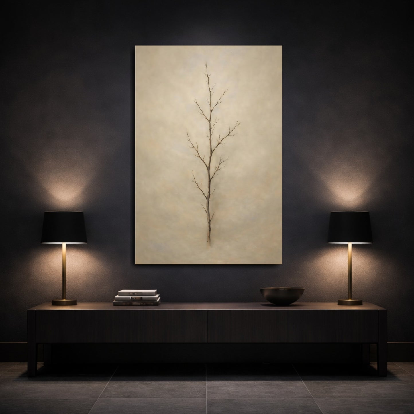 Mockup 2. Nature Bare Tree Bare Tree Brown shown as stretched canvas wall art
