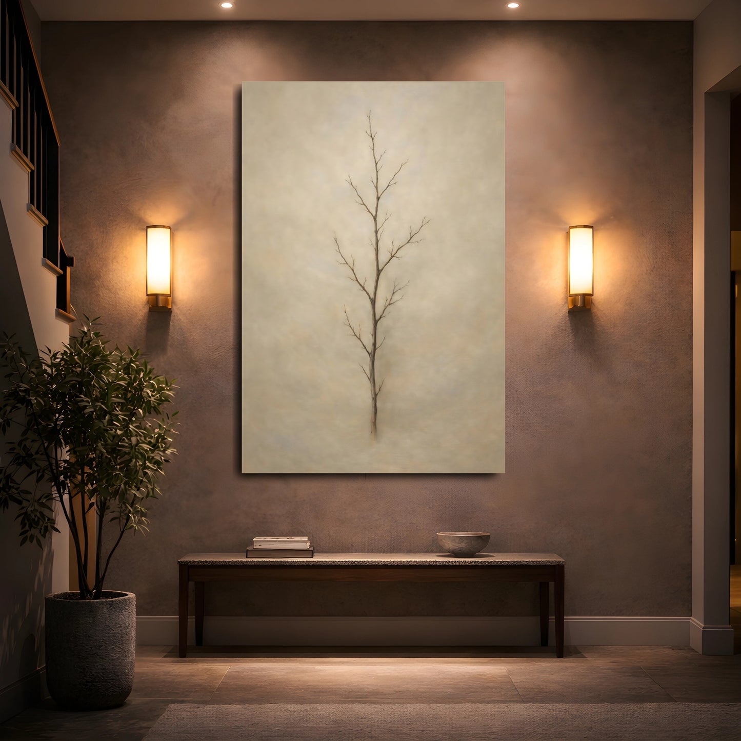 Mockup 4. Nature Bare Tree Bare Tree Brown shown as stretched canvas wall art