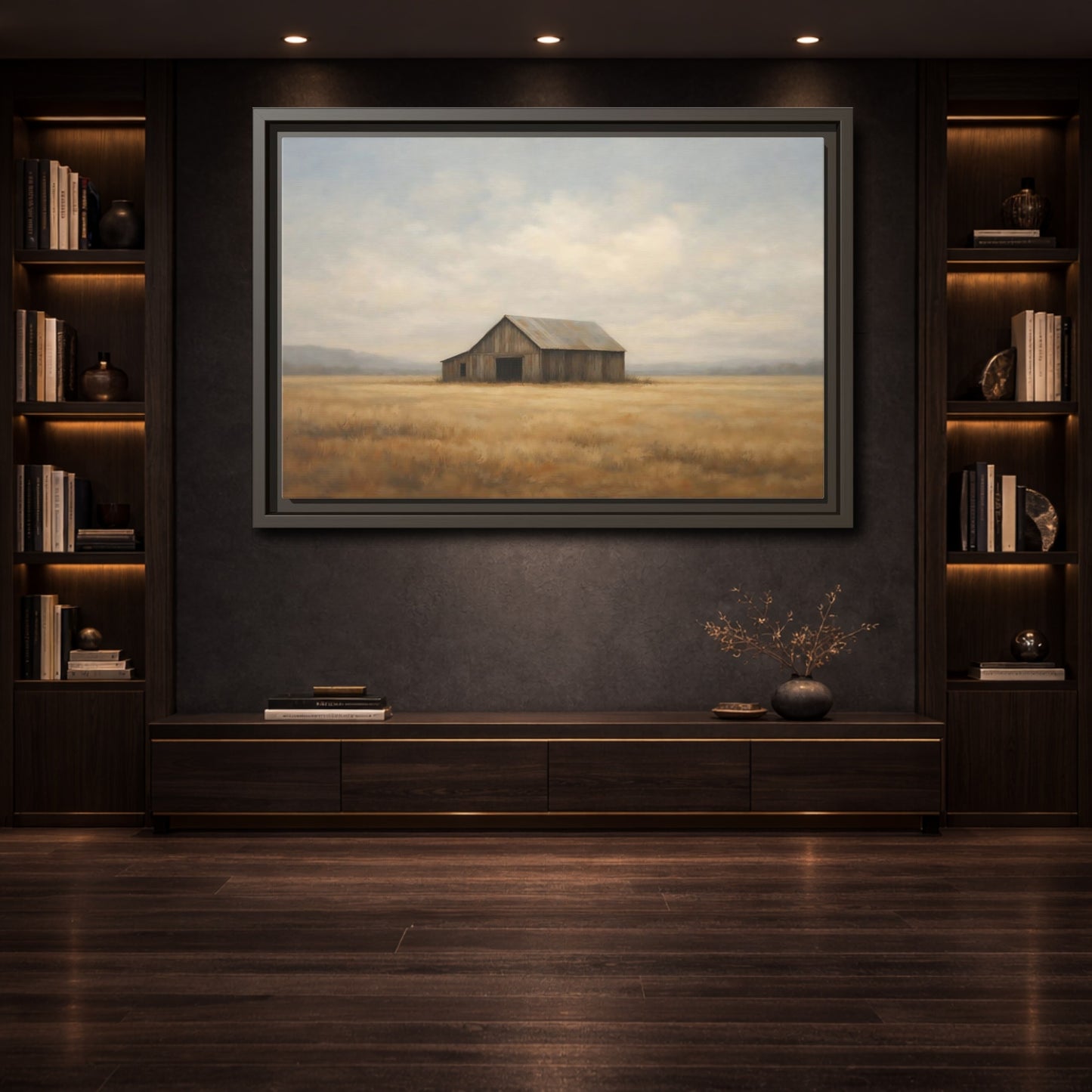 Mockup 3. Nature Barn Rustic Barn shown as stretched canvas wall art