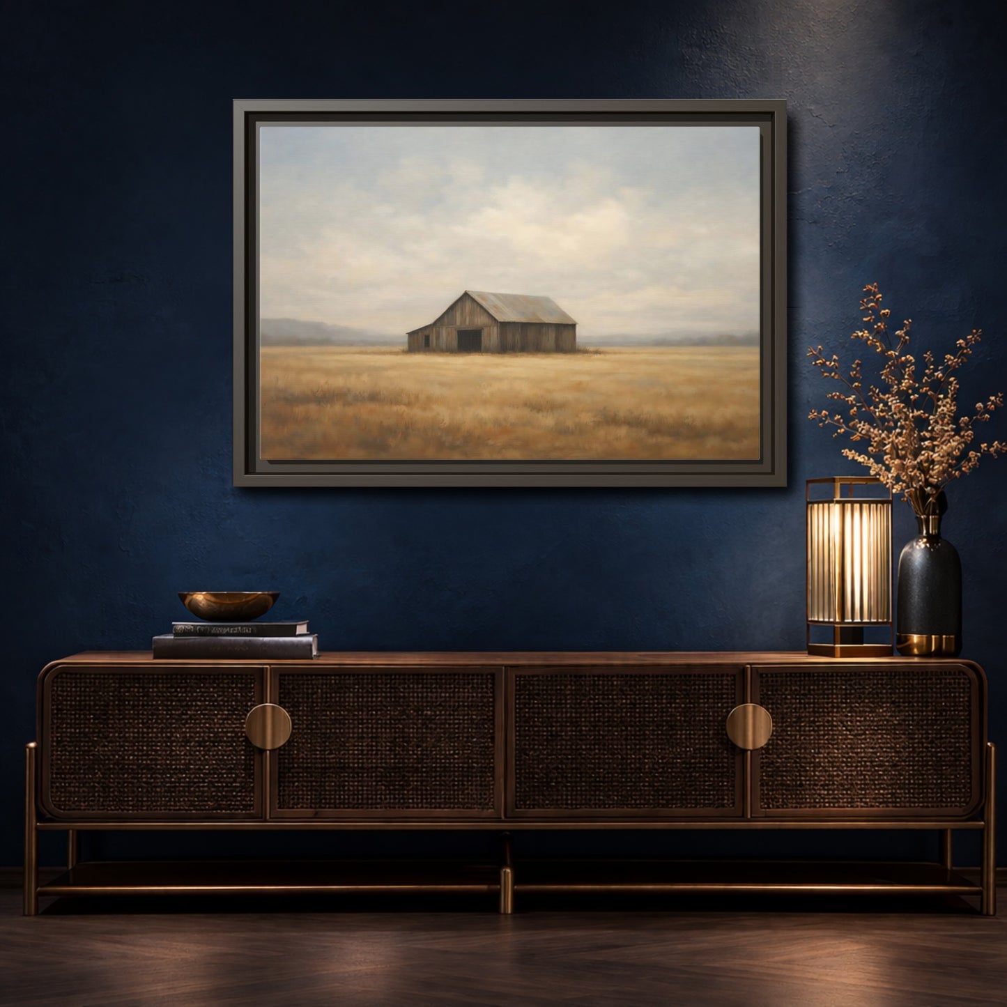 Mockup 4. Nature Barn Rustic Barn shown as stretched canvas wall art