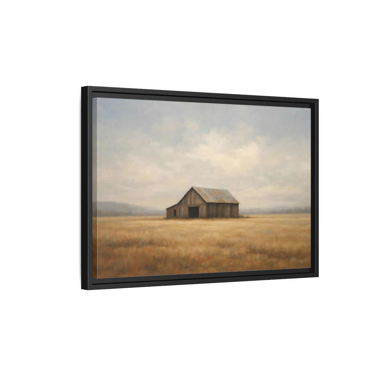 Side Mockup 3. Nature Barn Rustic Barn shown as stretched canvas wall art