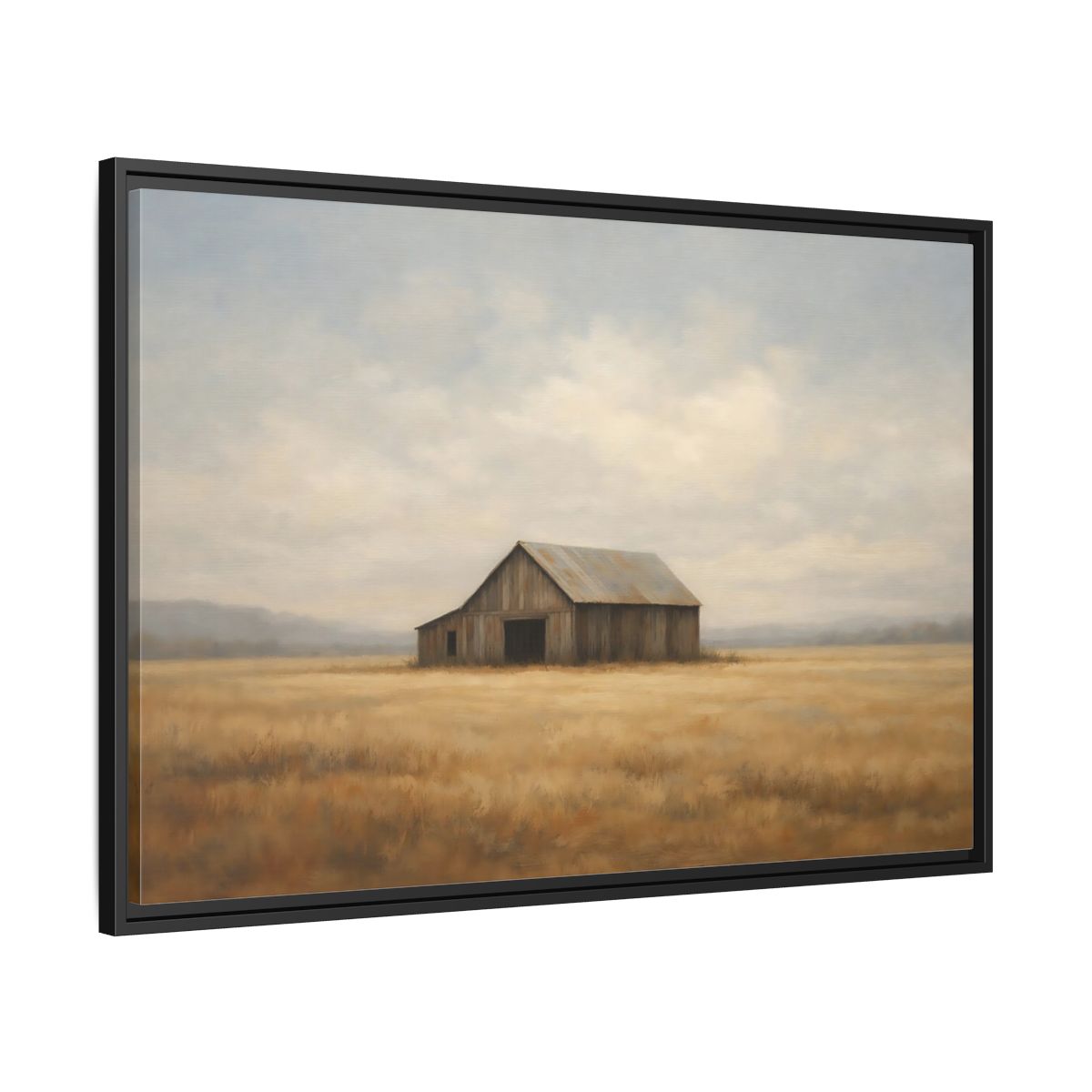 Side Mockup 13. Nature Barn Rustic Barn shown as stretched canvas wall art