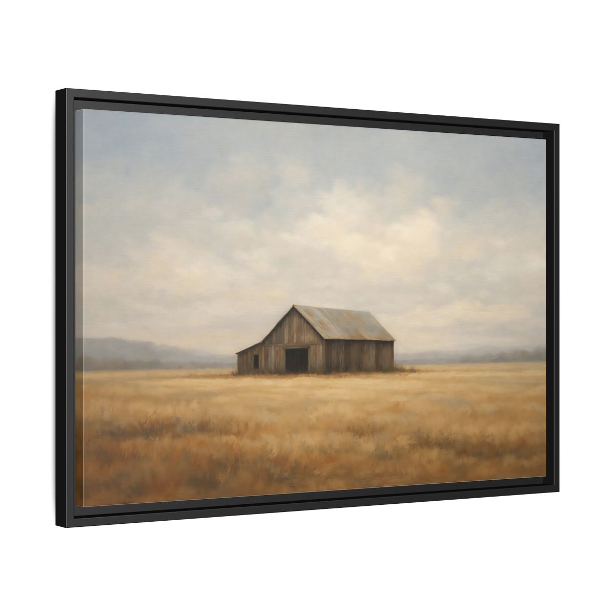 Side Mockup 14. Nature Barn Rustic Barn shown as stretched canvas wall art