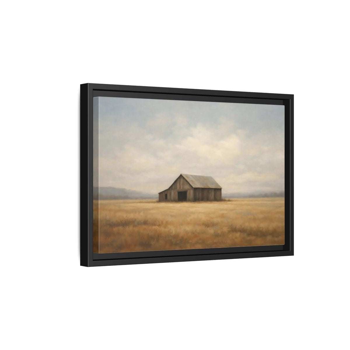 Side Mockup 6. Nature Barn Rustic Barn shown as stretched canvas wall art