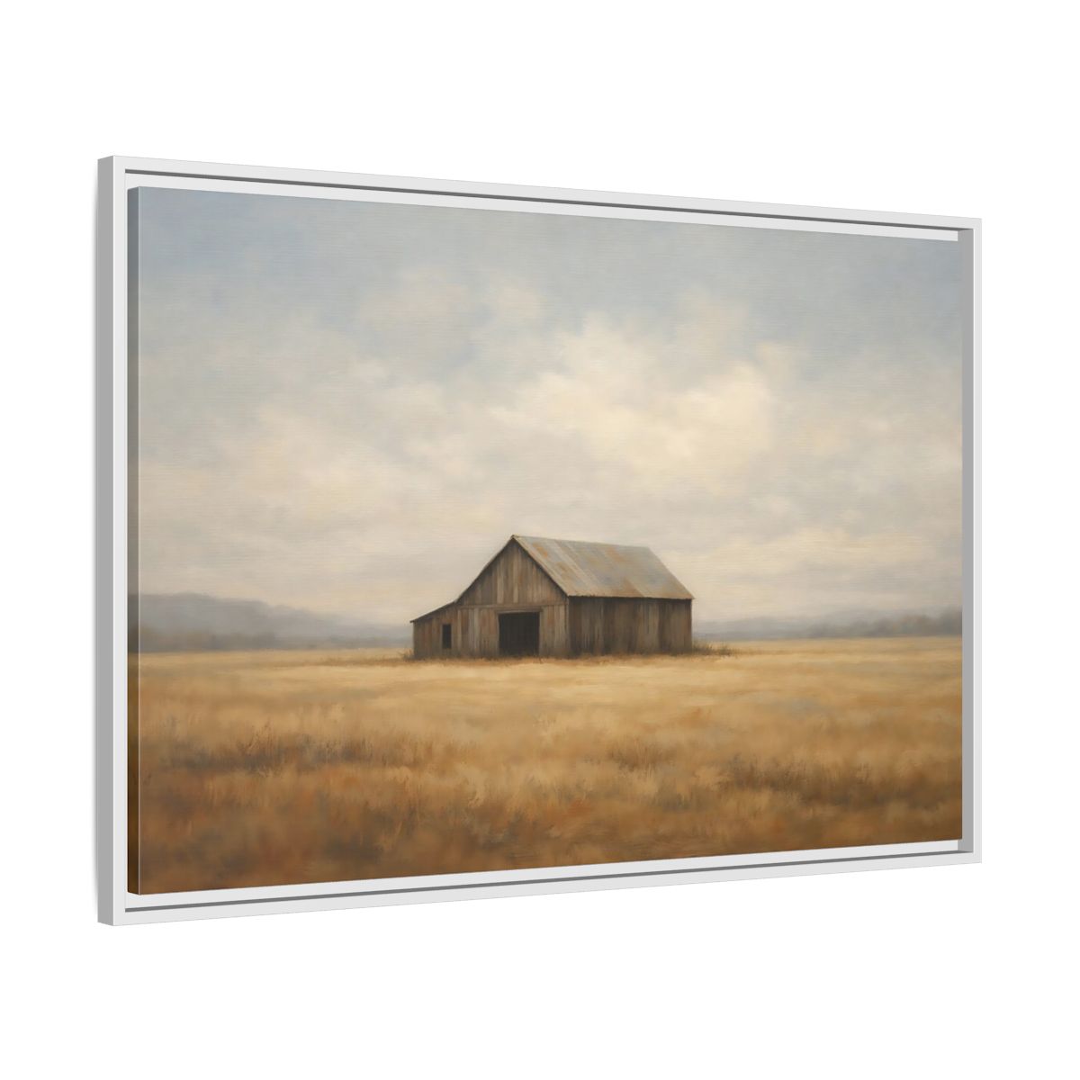 Side Mockup 8. Nature Barn Rustic Barn shown as stretched canvas wall art