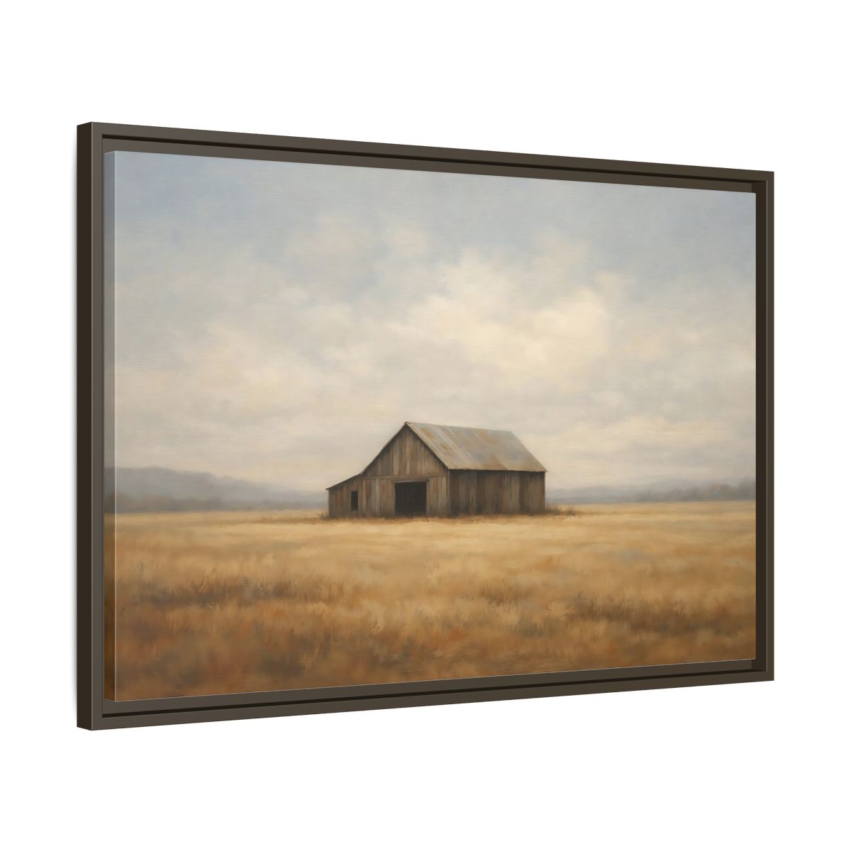 Side Mockup 11. Nature Barn Rustic Barn shown as stretched canvas wall art