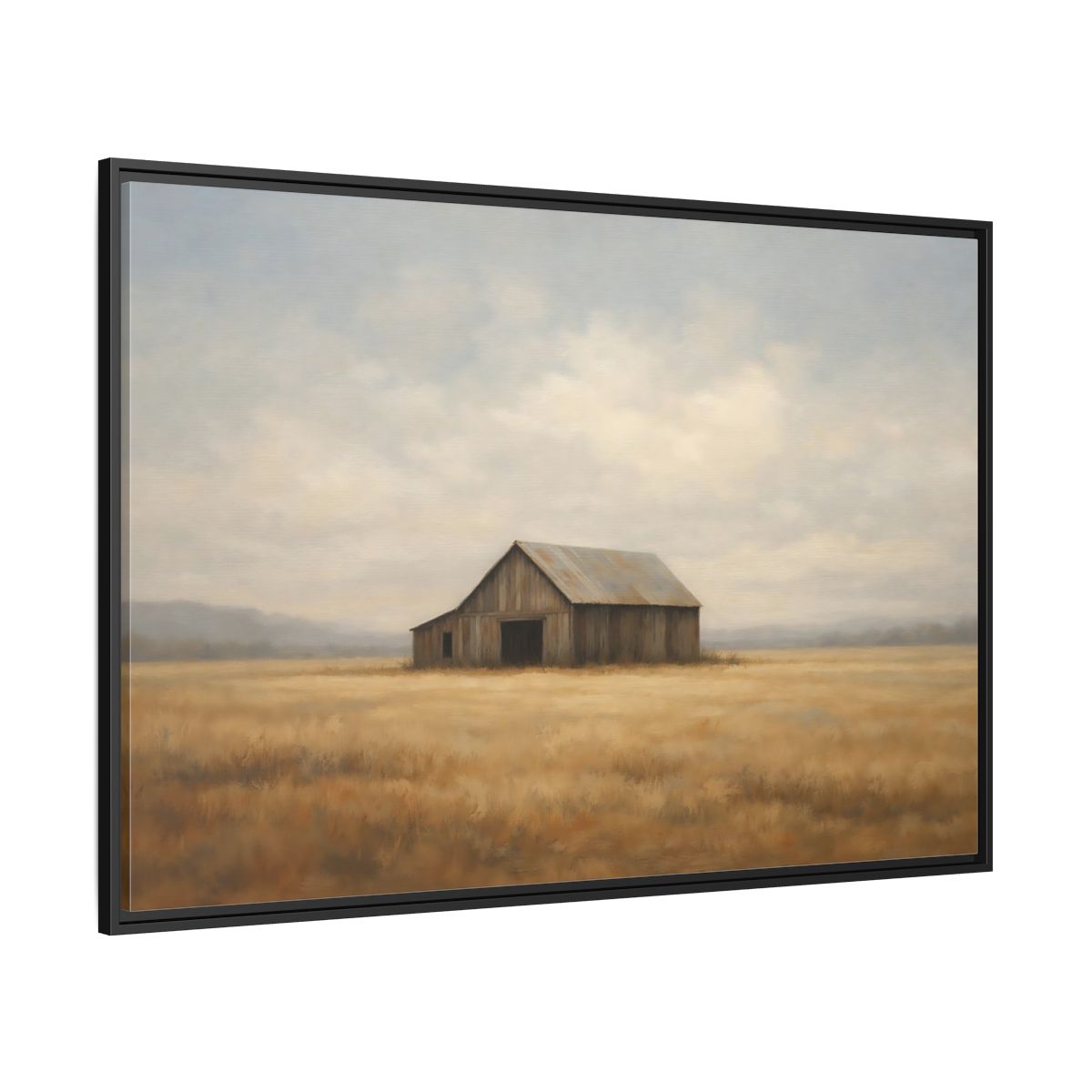 Side Mockup 12. Nature Barn Rustic Barn shown as stretched canvas wall art