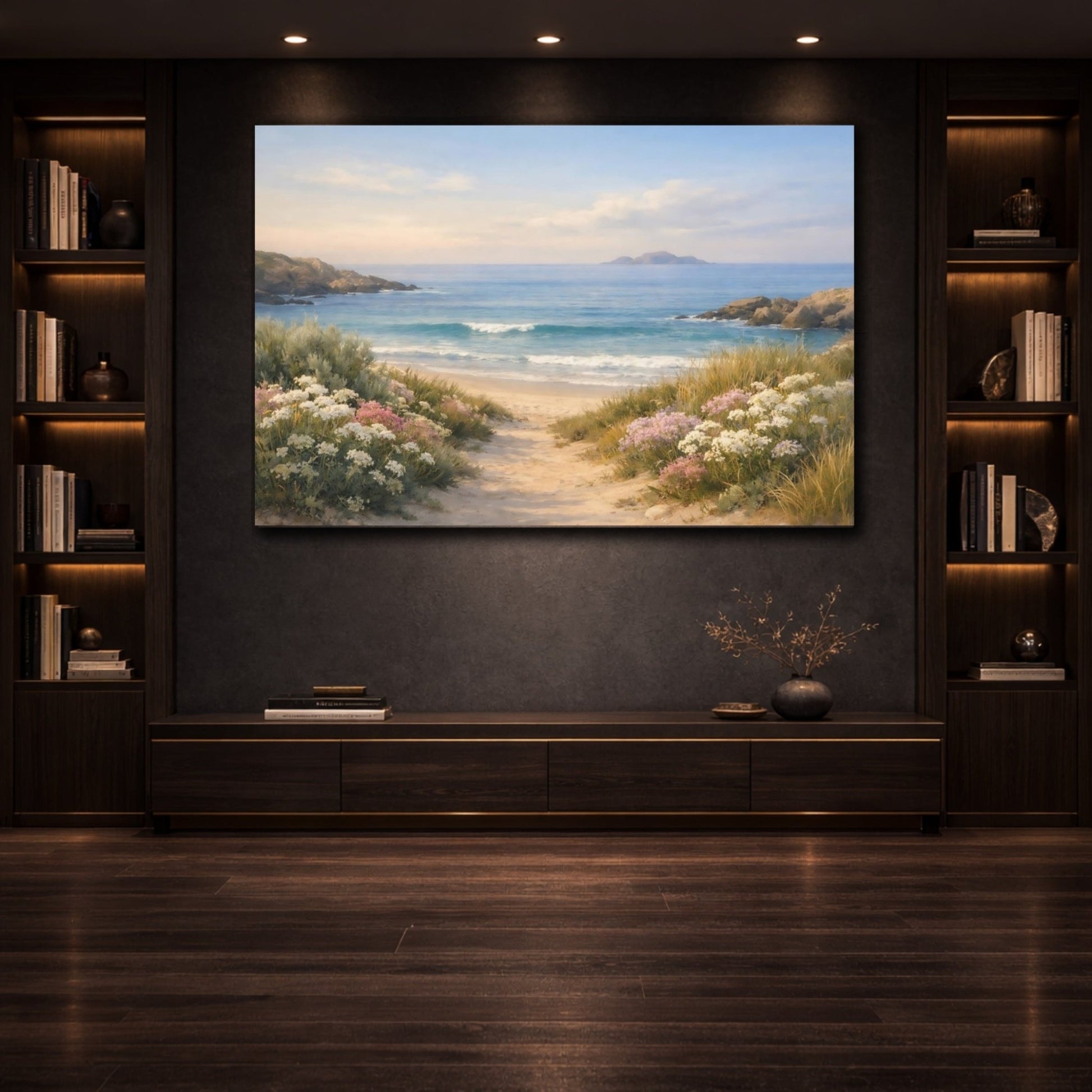 Nature Beach Cove Coastal Scene - Canvas Wall Art Print - YesArtYes