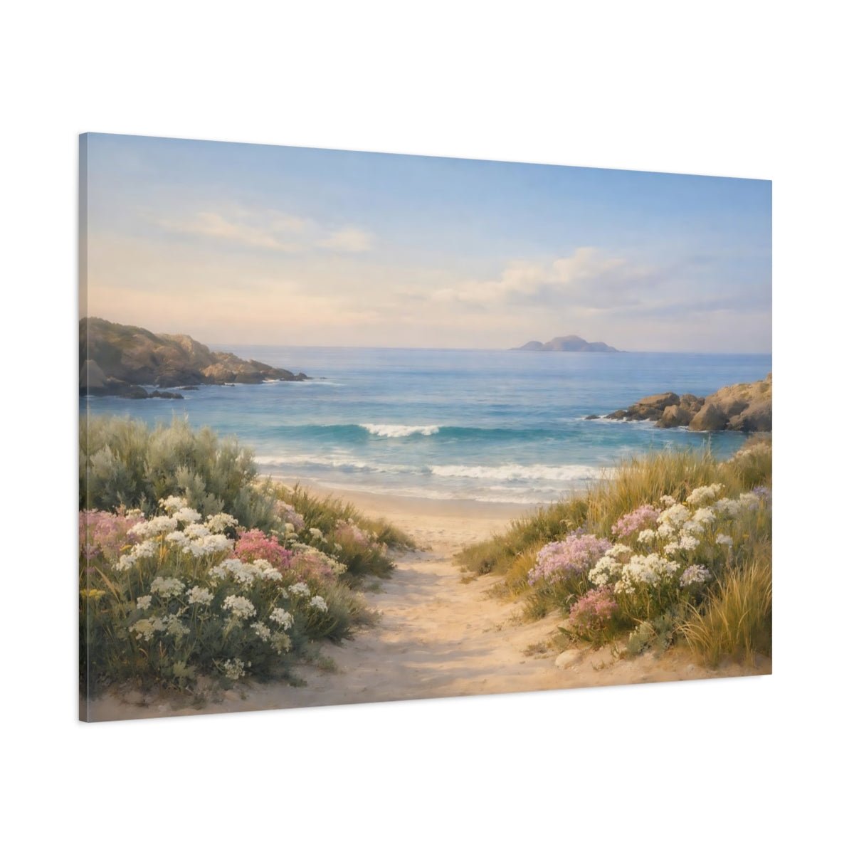 Nature Beach Cove Coastal Scene - Canvas Wall Art Print - YesArtYes