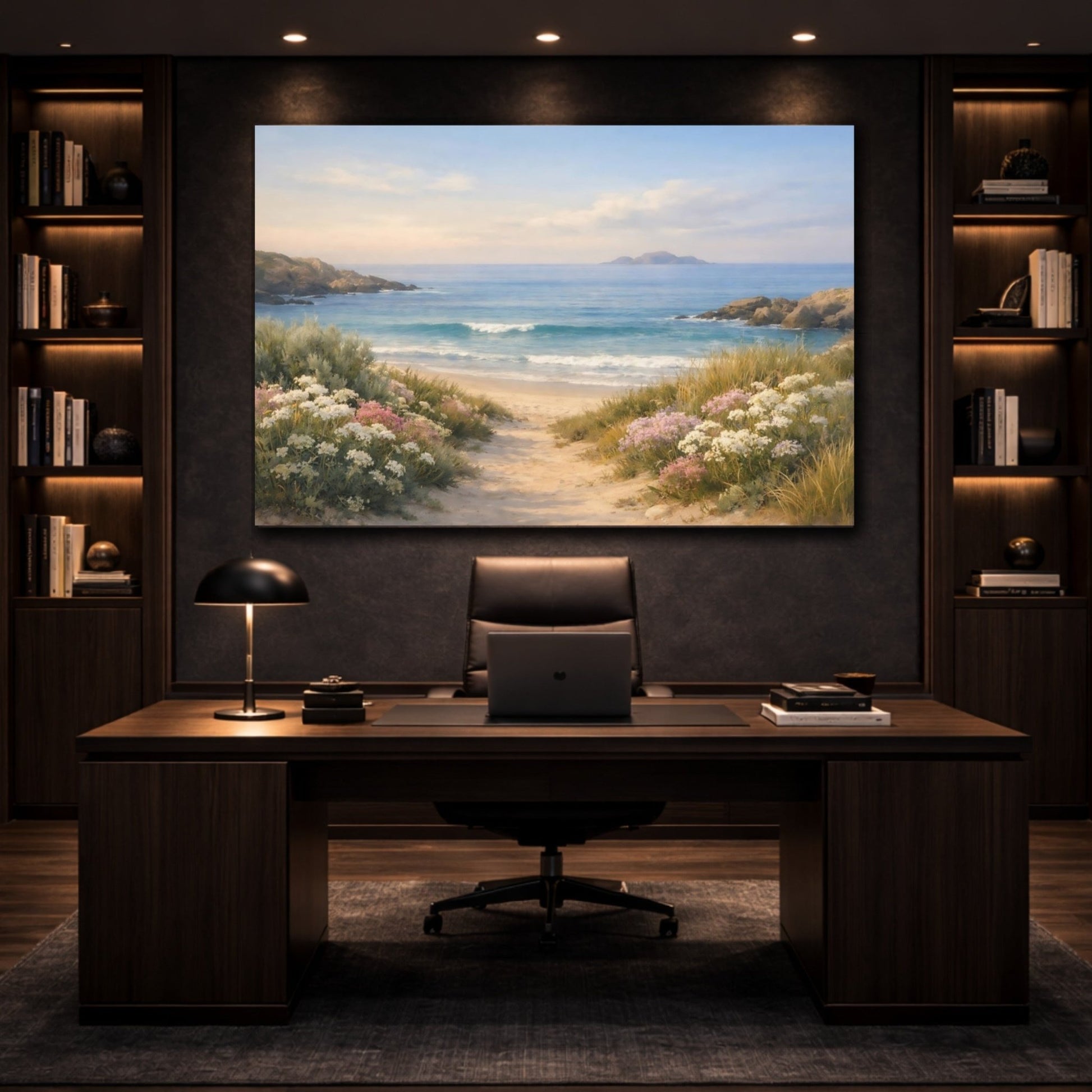 Nature Beach Cove Coastal Scene - Canvas Wall Art Print - YesArtYes